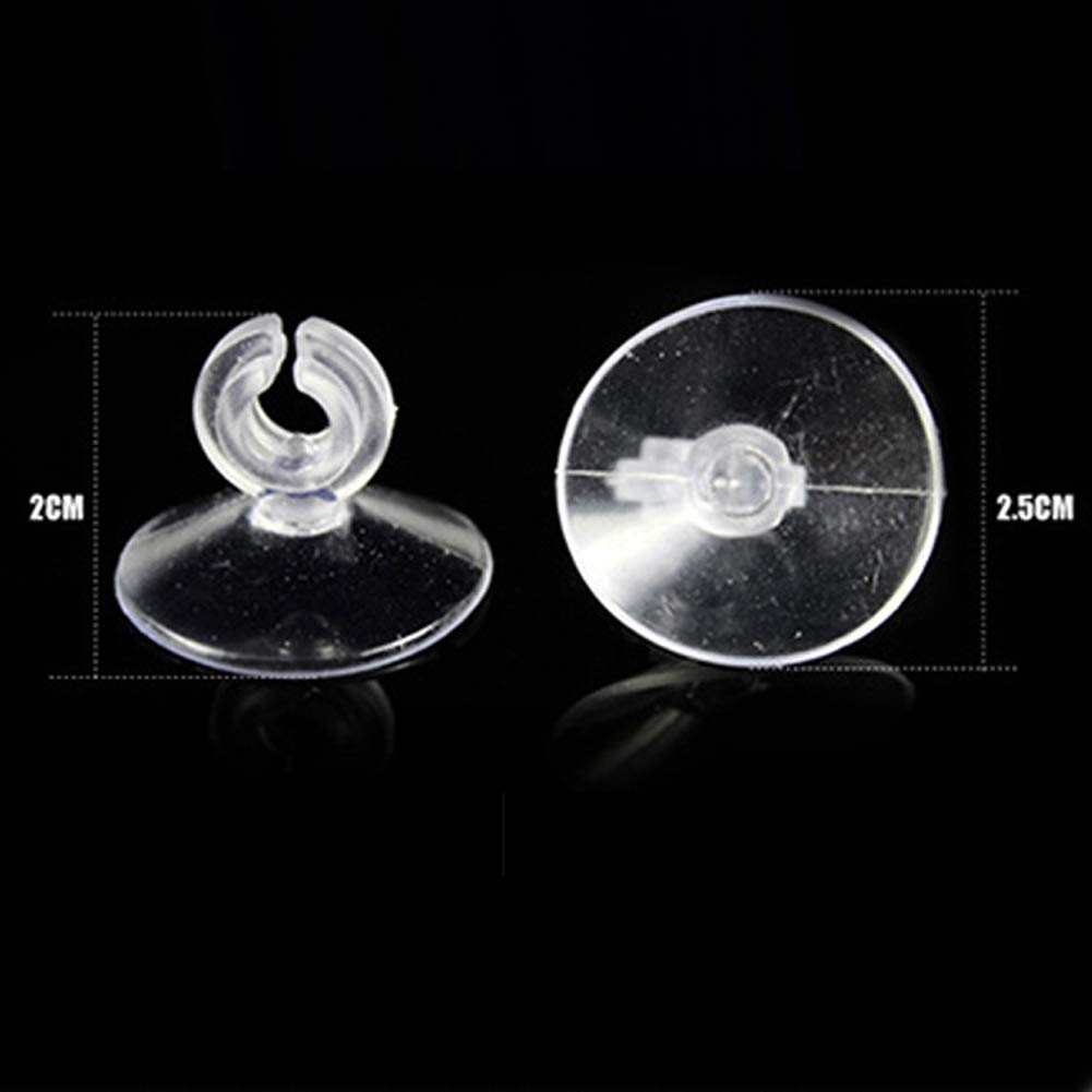25pcs Clear Aquarium Suction Cup Clips - Fish Tank Hose & Air Tube Holder for 3/16