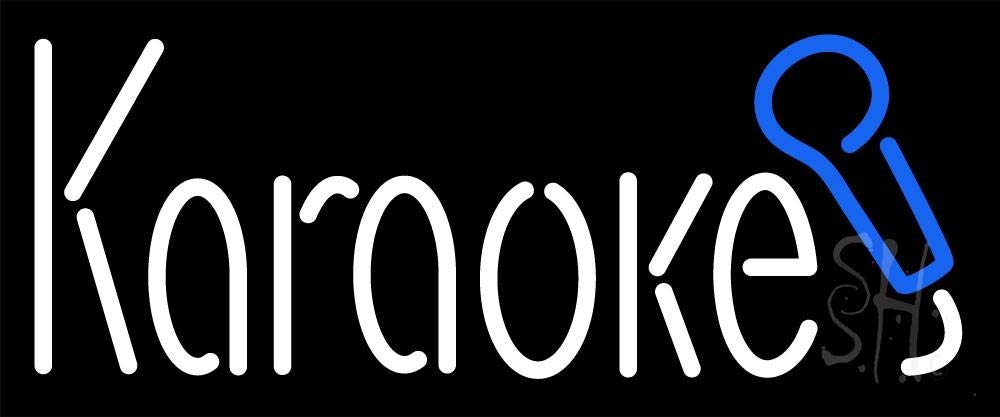 10x24 Inch Karaoke With Mic LED Neon Sign - Black Square Cut Acrylic Backing with Dimmer - Premium Indoor Wall Decor for Home, Studio, Club, Event, Workshop & Storefront - Perfect for Parties, Bars & Entertainment Spaces