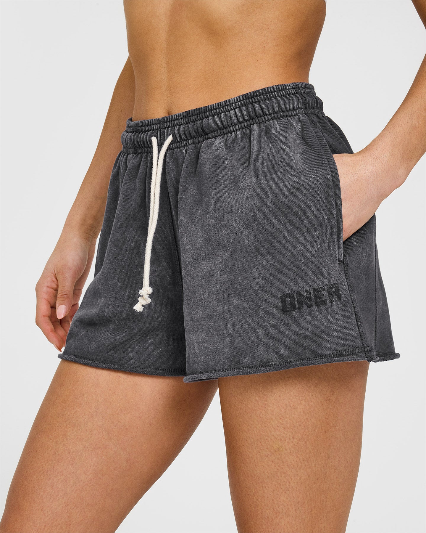 Raw Lounge Oversized Shorts for Women & Men - Comfortable Cotton Casual Shorts for Summer, Lounge, Travel & Home Wear | Coal