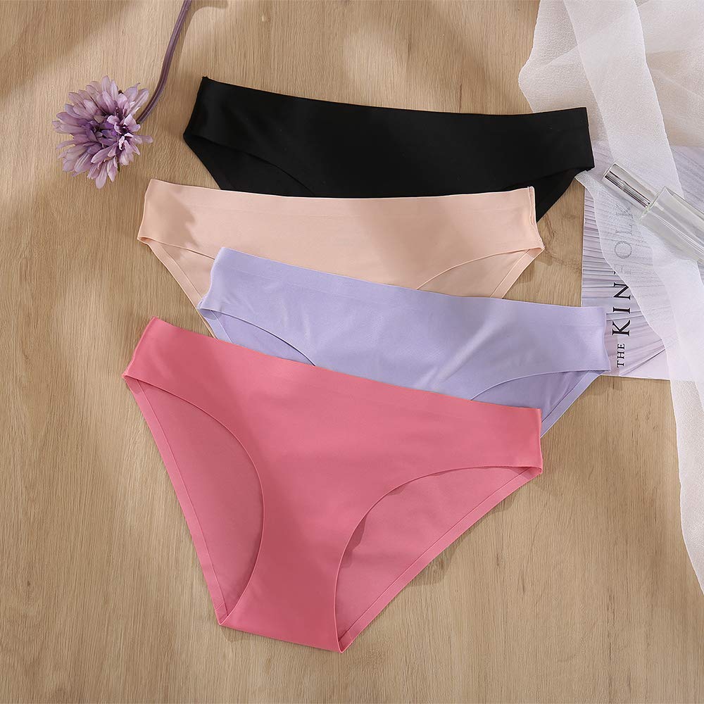 FINETOO 6 Pack Women's Seamless No Show Hipster Underwear - Soft Stretch Invisible Panties - Bikini Briefs for Everyday Comfort (XS-XL) | Perfect for Yoga, Work & Travel