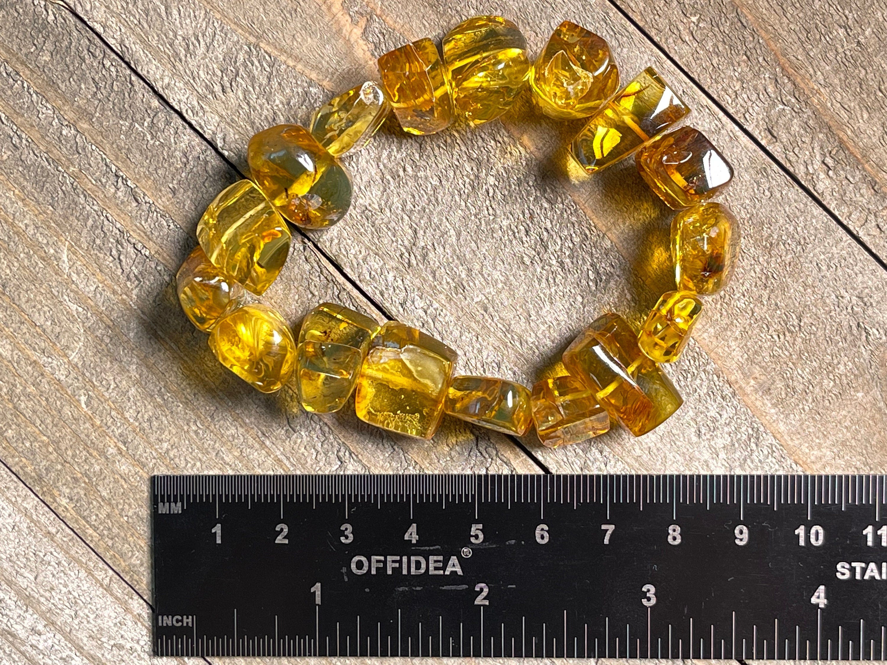 Mexican Amber Crystal Beaded Bracelet - Handmade Healing Jewelry with Natural Stones for Women | Spiritual Wellness & Energy Balancing Accessory