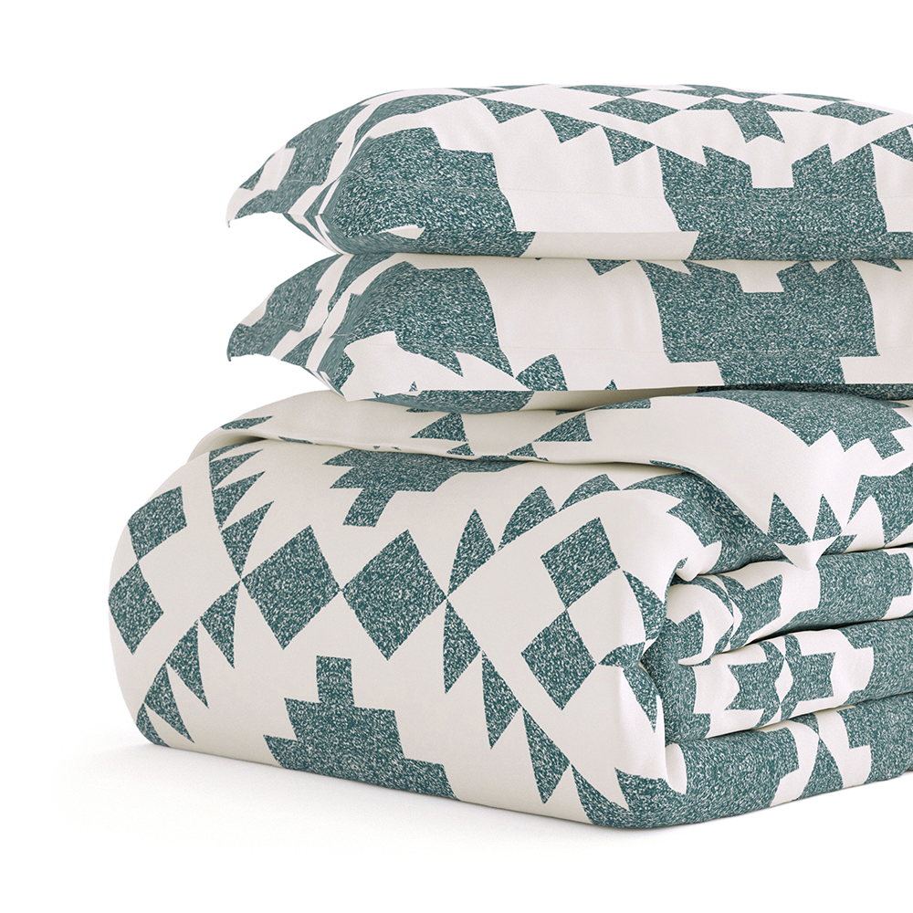 Adobe Diamond Pattern 3 Piece Duvet Cover Set - Queen Size Soft Bedding Set with Pillow Shams - Modern Geometric Luxury Bedroom Decor for Home & Hotel Use