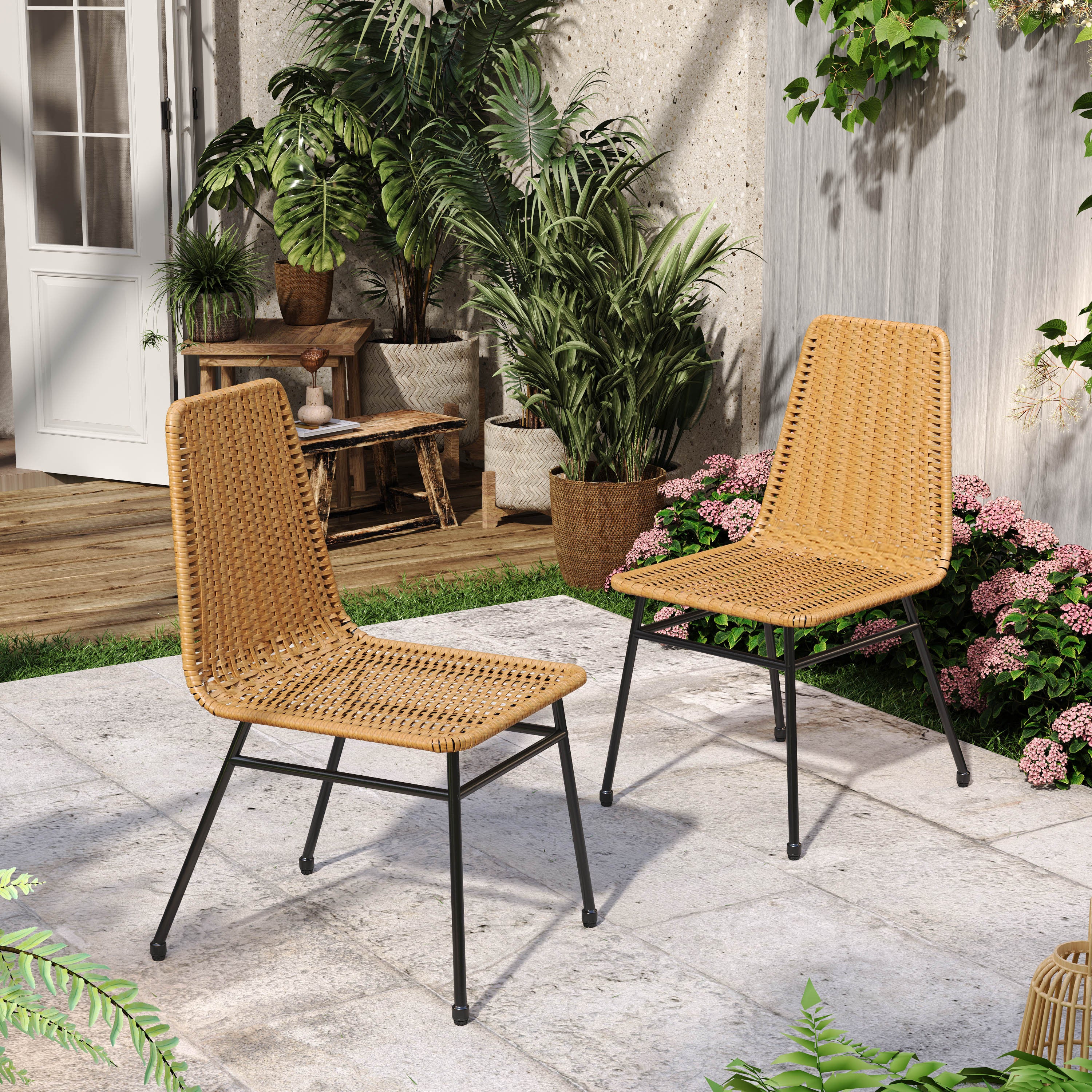 Modern Dining Chairs Set of 2 - Sturdy Wooden Kitchen Chairs with Padded Seat - Comfortable Home & Restaurant Furniture for Dining Room, Kitchen, Breakfast Nook & Outdoor Patio