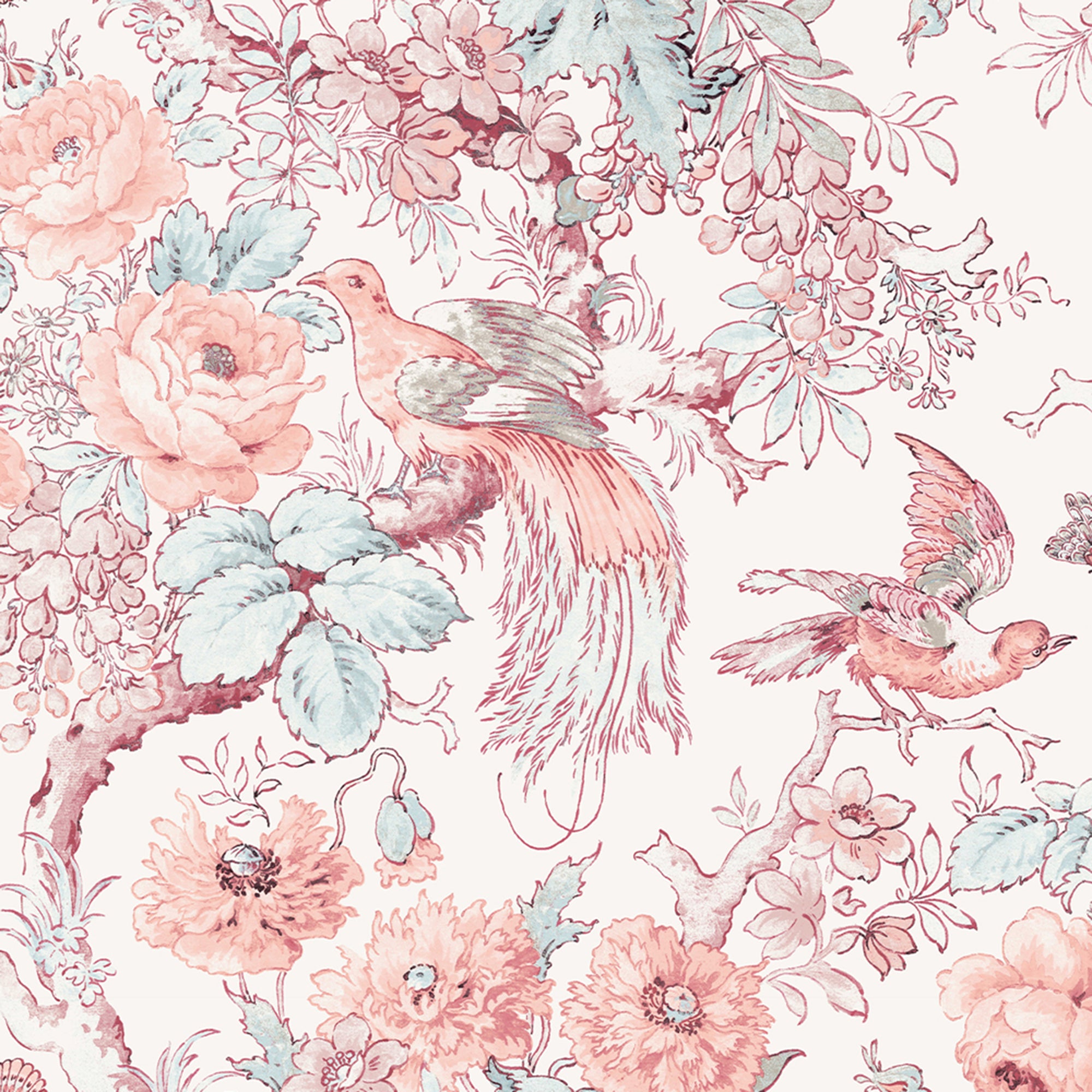 Laura Ashley Birtle Blush Floral Wallpaper - Peel and Stick Removable Wallpaper for Bedroom, Living Room, Nursery Decor - Self-Adhesive Wallpaper Roll for Home Renovation & DIY Projects
