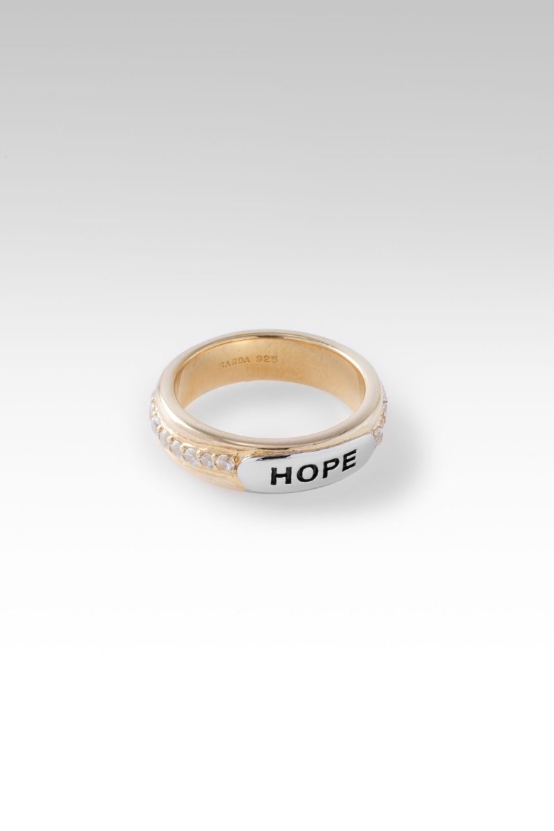 18K Gold Hope Ring with White Zircon - Elegant Promise Ring for Women, Anniversary Gift, Engagement Jewelry - Perfect for Weddings, Proposals & Special Occasions