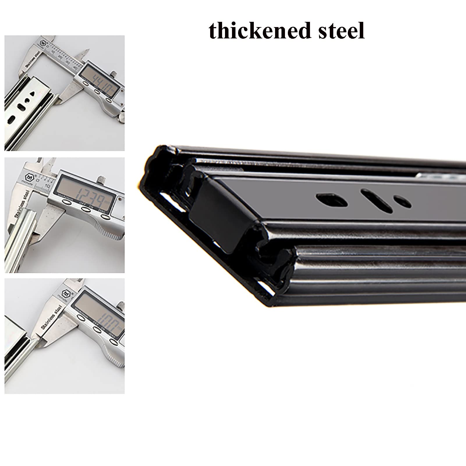 Heavy Duty Ball Bearing Drawer Slides - 100 Lbs Load Capacity, Fully Retractable Side-Mounted Drawer Runners (30cm/12 Inch Pair) - Perfect for Bookcases, Bedroom Furniture, Kitchen Cabinets & Office Storage Solutions