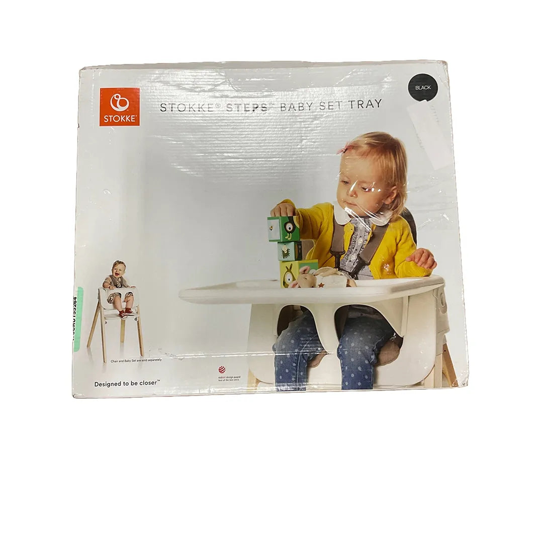 Black Baby Steps Set Tray - Non-Slip Feeding Tray for Toddlers | Perfect for High Chairs, Travel & Mess-Free Mealtime