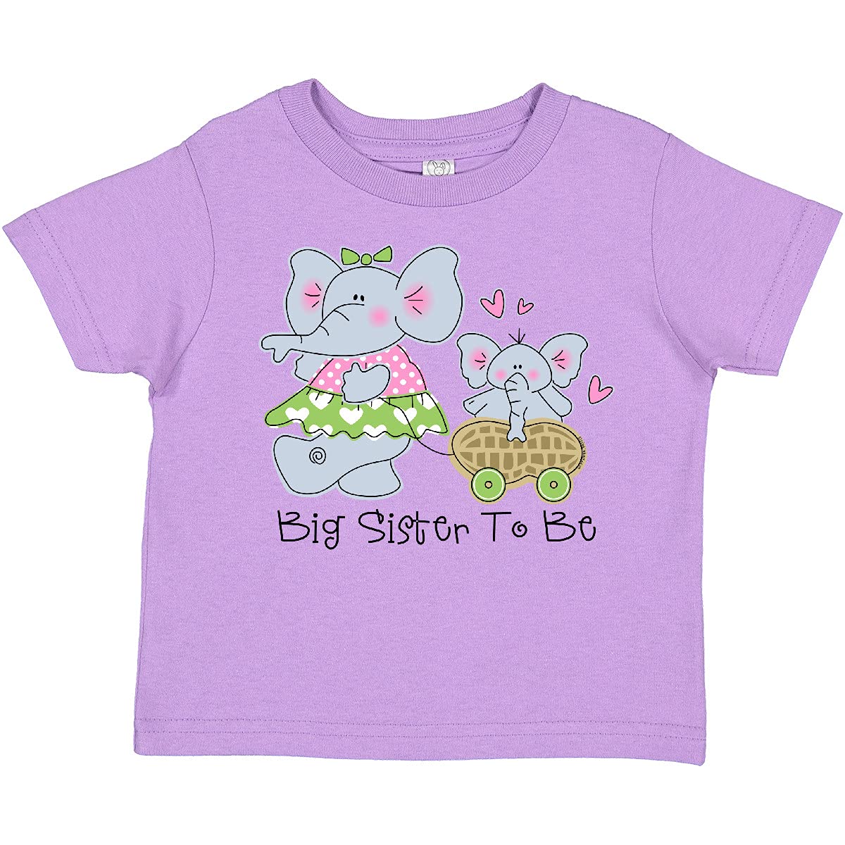Inktastic Elephant Future Big Sister Toddler T-Shirt - Cute Cotton Tee for Toddler Girls - Perfect for Sibling Announcement, Baby Shower Gift & Family Photos