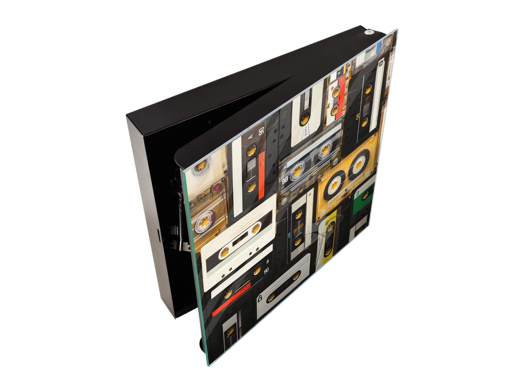 Decorative Key Storage Cabinet with Glass Whiteboard - Organize Keys & Notes | Perfect for Home, Office & Entryway (Model K10A)