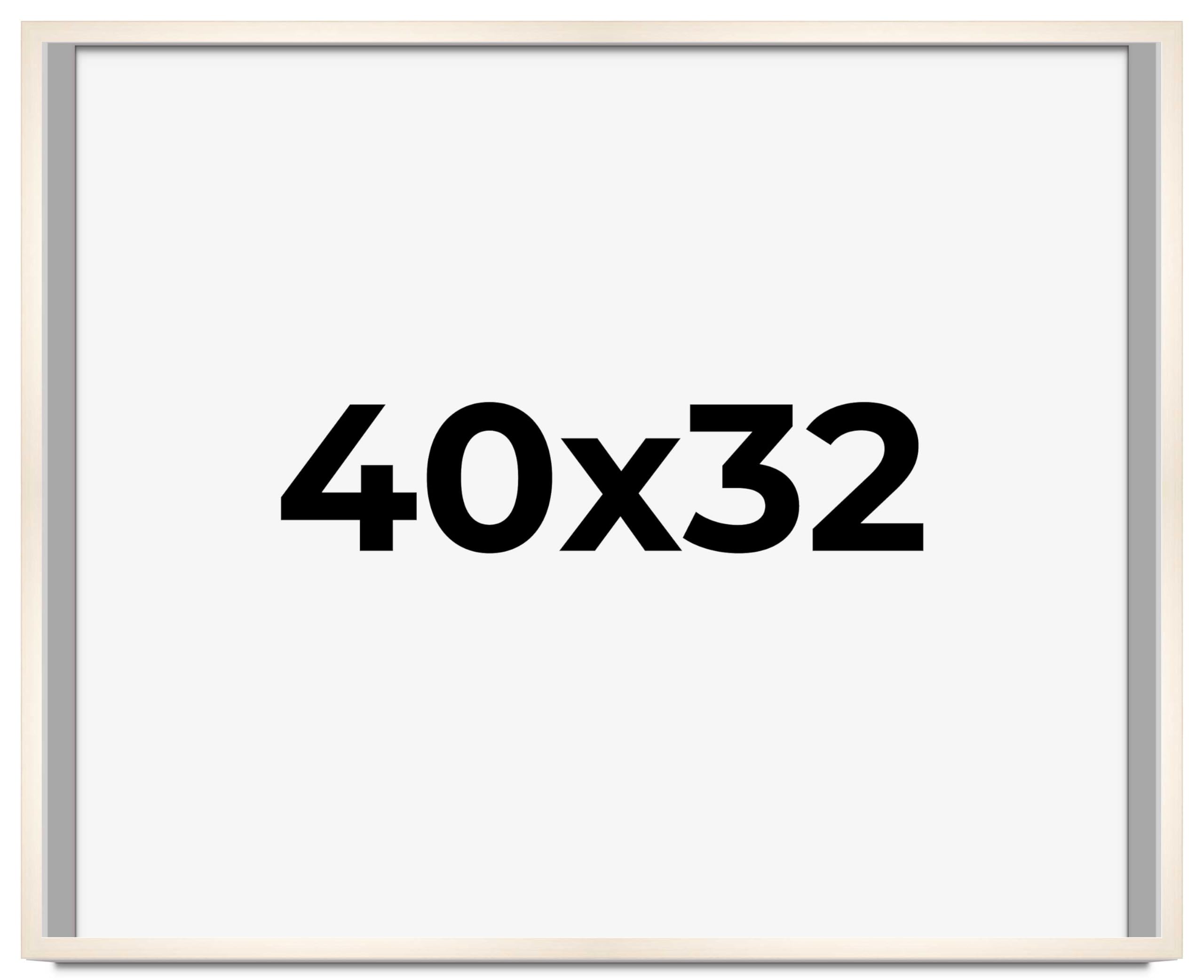 CountryArtHouse 40x32 Inch Whitewashed Solid Wood Picture Frame - 0.8125 Inch Moulding Width with UV Acrylic Plexiglass, Acid-Free Foam Backing & Hanging Hardware - Perfect for Wall Art, Family Photos & Home Decor