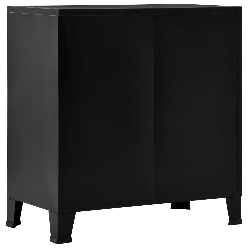 4-Door Black Steel Metal Storage Cabinet - 29.5