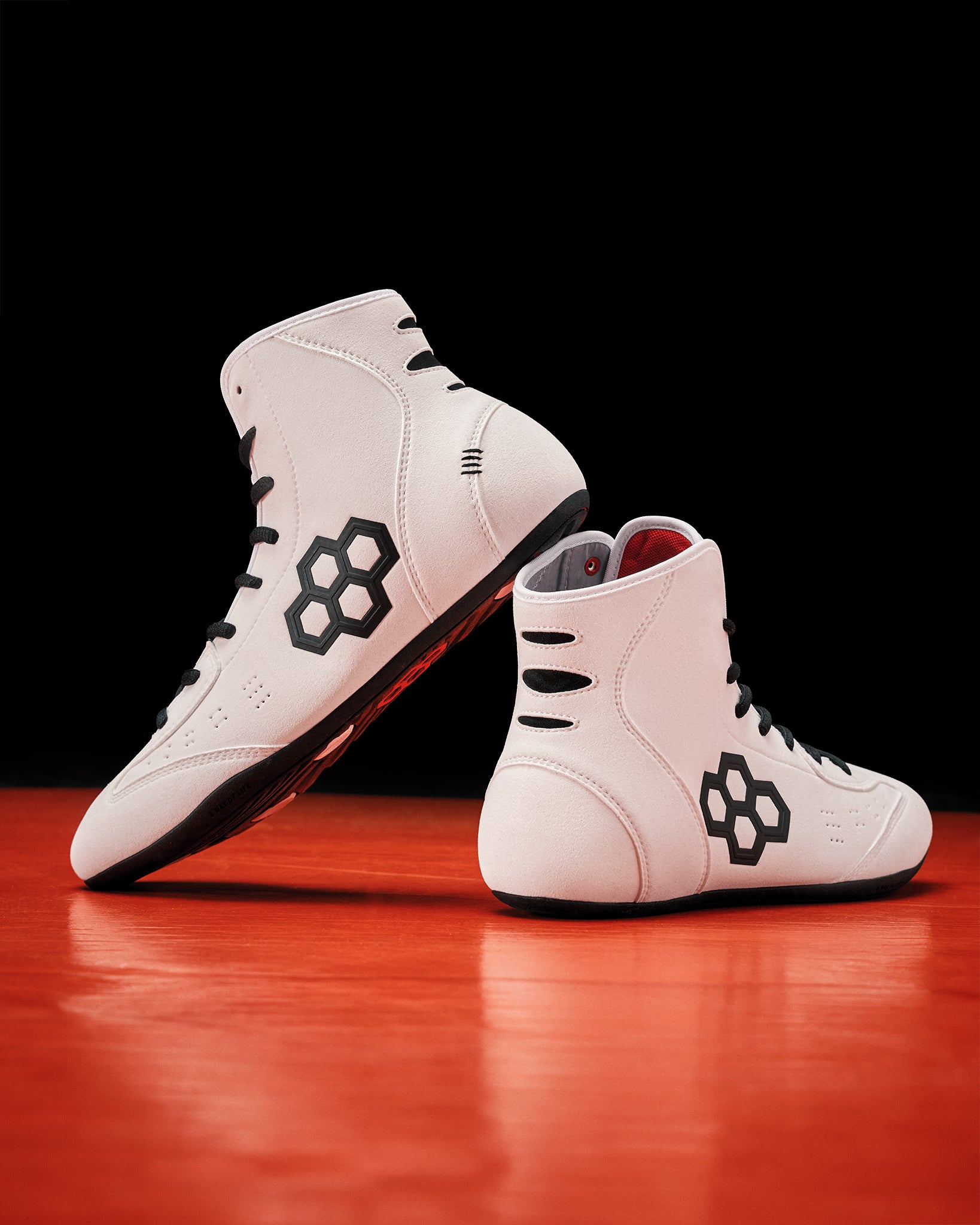 RUDIS Men's Wrestling Shoes for Adults - White & Black | Lightweight & Durable for Training, Competition & MMA | Perfect for Grappling, Practice & Gym Workouts
