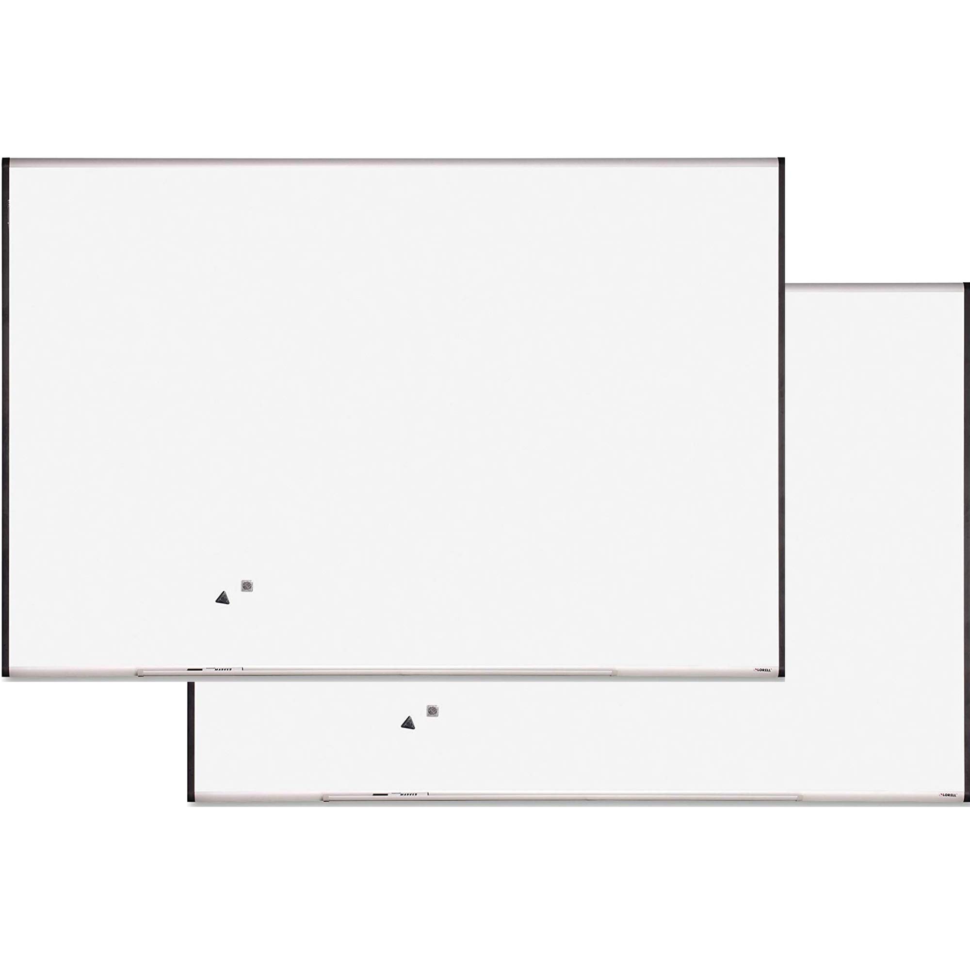 Lorell Magnetic Dry-Erase Board 6' x 4' - Silver & Ebony 2-Pack Whiteboard for Office, Classroom & Home Use - Perfect for Presentations, Notes & Planning