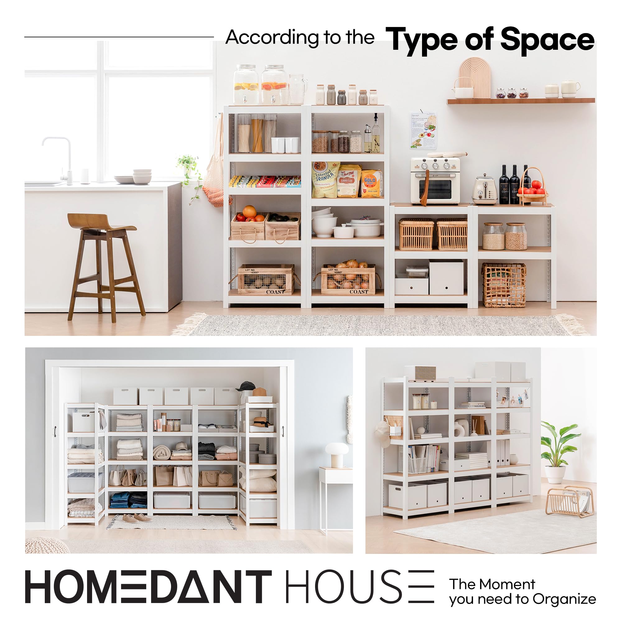 5-Tier Heavy Duty Metal Shelving Unit - 24.1