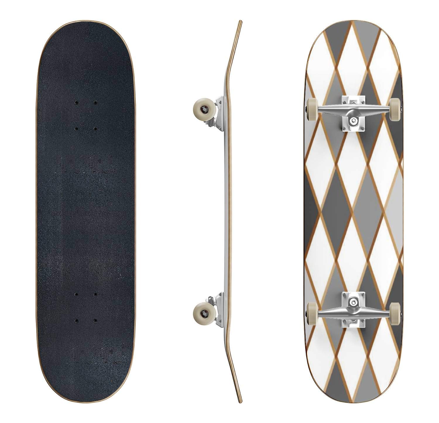 EFTOWEL Floral Skateboard - Classic Concave Longboard for Beginners & Pros | Exotic Seamless Pattern Design | Durable Extreme Sports Board for Teens & Adults | Perfect for Street Skating, Commuting & Skatepark Tricks