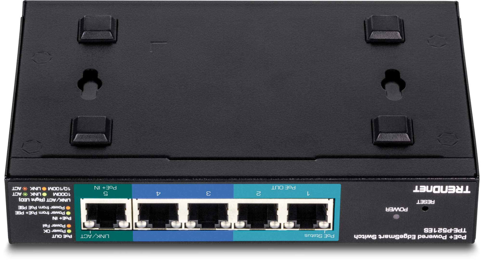 TRENDnet TPE-P521ES 5-Port Gigabit PoE+ Switch - EdgeSmart Managed Network Switch with 18W PoE Budget, 10Gbps Capacity, Wall Mountable & Lifetime Warranty - Ideal for Home Office, Small Business Networks & IP Camera Systems