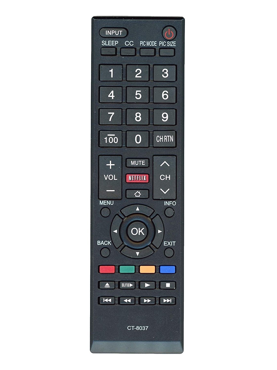 Original CT-8037 Replacement Remote Control for Toshiba LCD/LED/Smart TVs - Compatible with Multiple Models | Perfect for Living Room, Bedroom & Home Theater Use