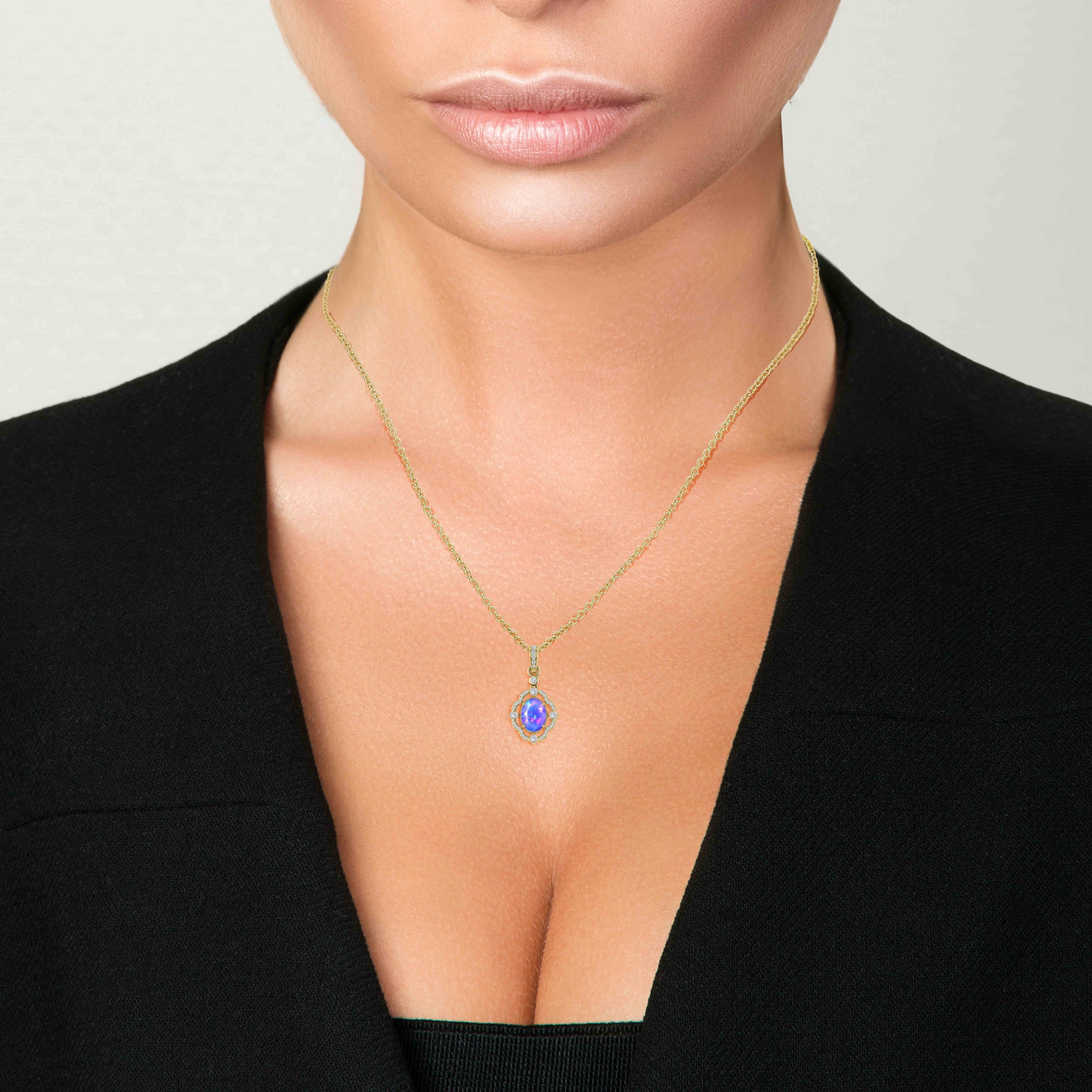 Lavender Opal Gemstone Charm Pendant Necklace - Elegant Bohemian Jewelry for Women, Gift for Her, Perfect for Weddings & Special Occasions