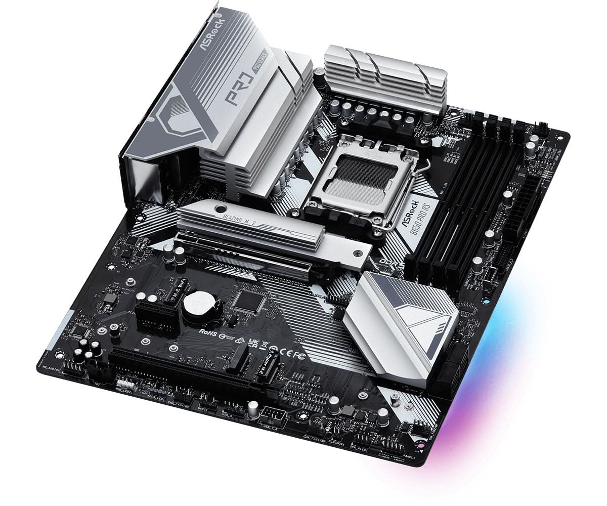 ASRock B650 Pro RS AMD AM5 DDR5 ATX Motherboard - High-Performance Gaming & Workstation PC Build for Streaming, Editing & Multitasking