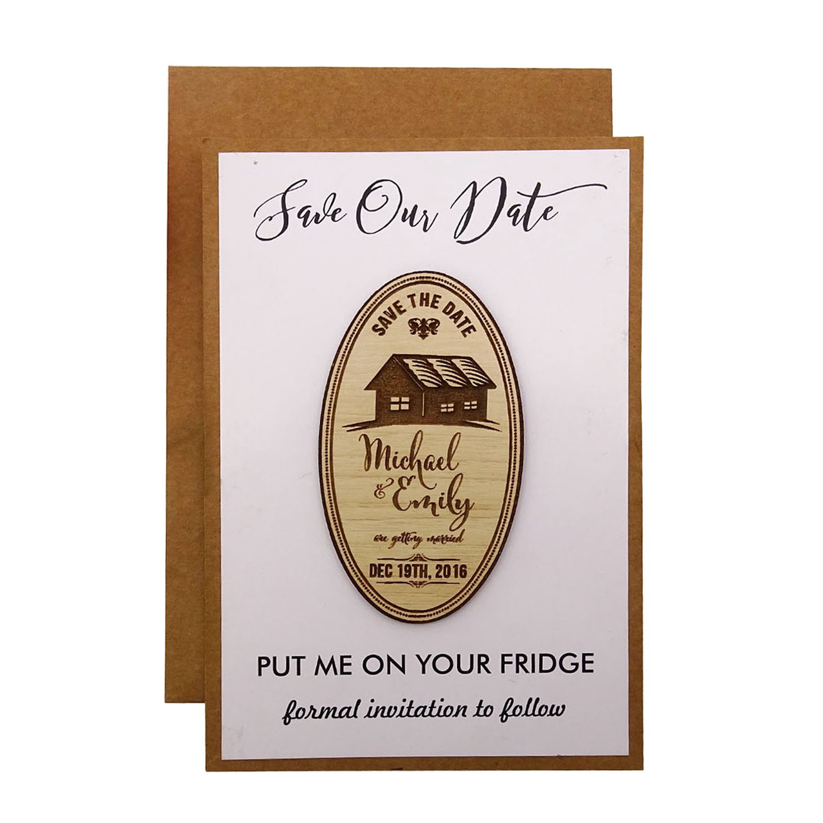 Custom Engraved Wooden Save The Date Magnets - Rustic Wedding Announcements - Personalized Wedding Invitation Magnet - Perfect for Save the Date Cards, Fridge Decor & Wedding Keepsakes