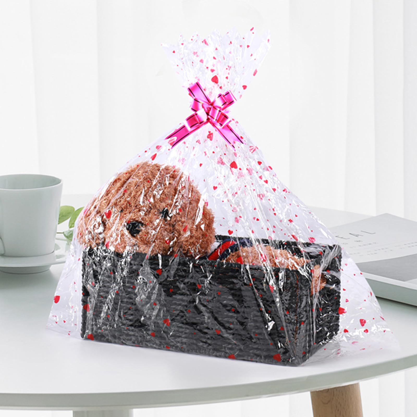 Vagusicc 2-Pack Woven Paper Rope Storage Baskets - Foldable Cube Organizer Bins for Shelves, Bathroom, Bedroom & Living Room - Perfect for Toilet Paper, Towels, Toys & Home Decor (Black)