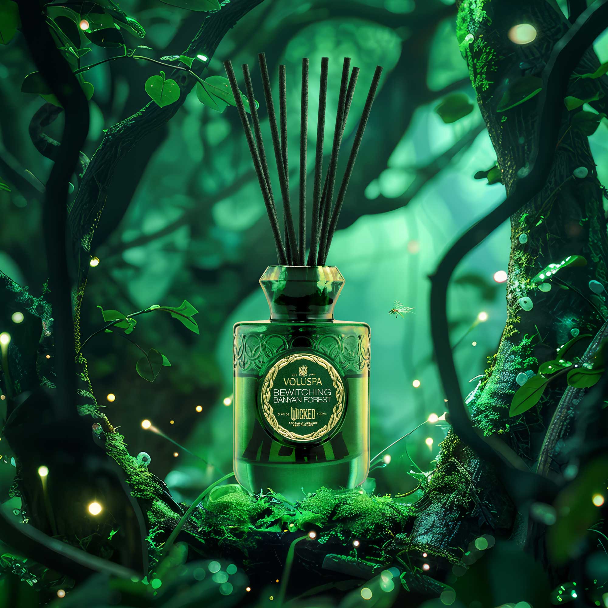 Bewitching Banyan Forest Reed Diffuser - Wicked Collection | Premium Home Fragrance Oil Diffuser for Living Room, Bedroom & Office | Long-Lasting Aromatherapy Gift Set