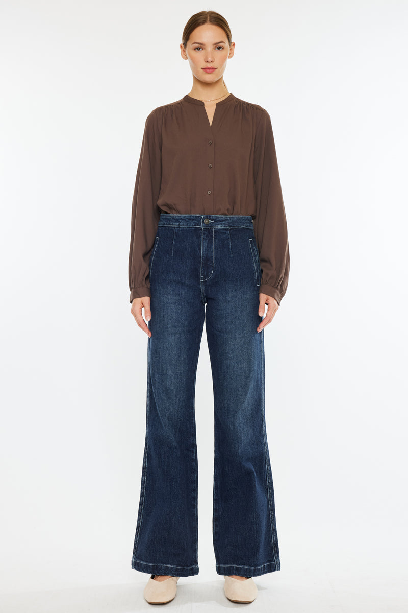 Sparrow High Rise Holly Flare Jeans for Women - Vintage 70s Inspired Stretch Denim Pants, Comfortable & Fashionable - Perfect for Casual Wear, Parties, and Date Nights