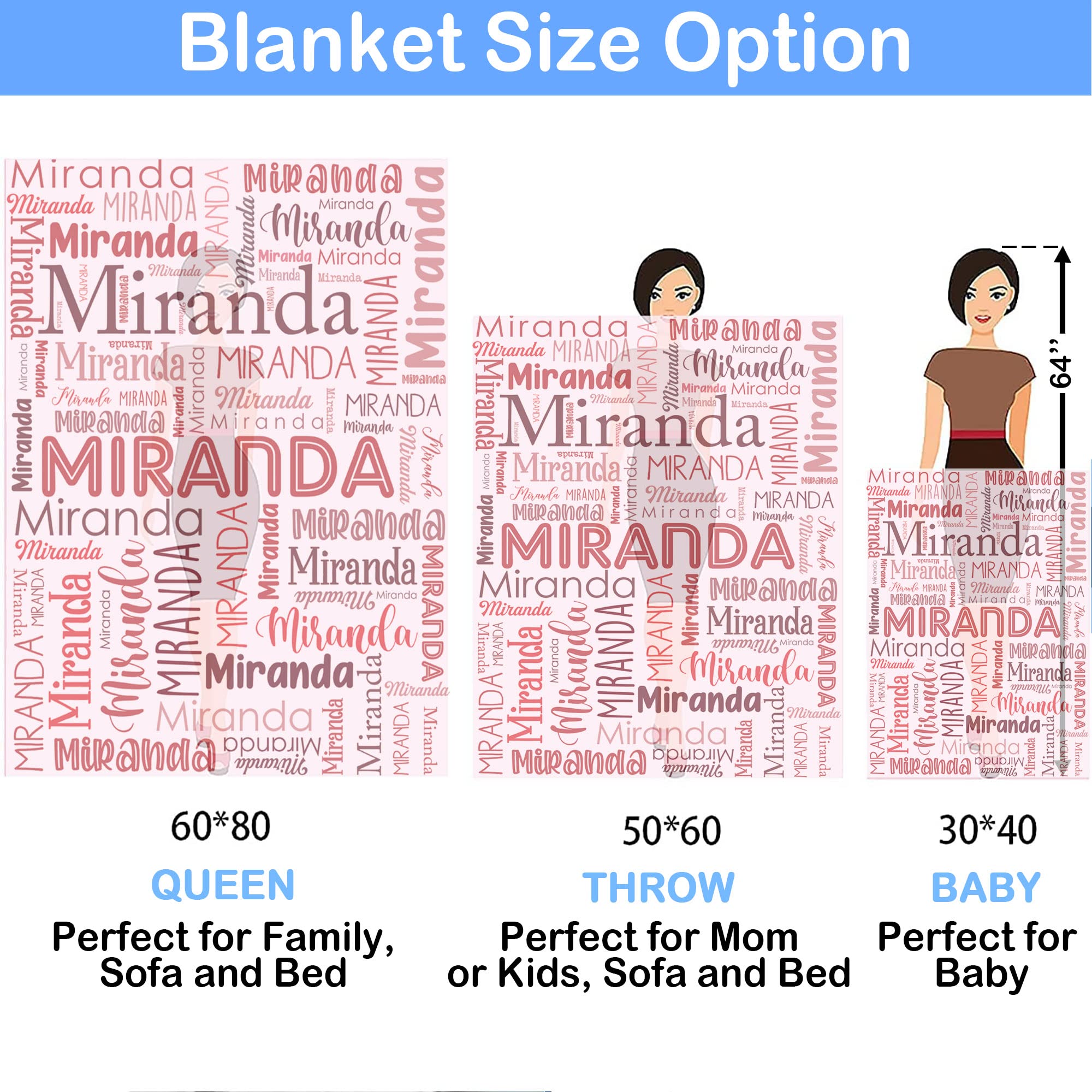 Personalized Baby Girl Blankets with Name - Custom Fleece Baby Blanket 30x40 Inches, Soft Pink Alphabet Design - Perfect for Nursery, Christening Gifts & Newborn Photo Props