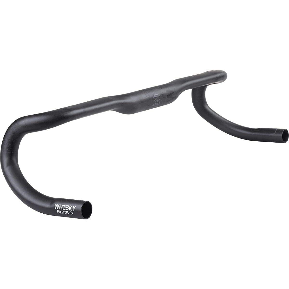 WHISKY Spano Drop Handlebar - 31.8mm Carbon Fiber Road Bike Handlebar (46cm, Black UD) | Lightweight & Durable for Road Cycling, Racing & Endurance Training