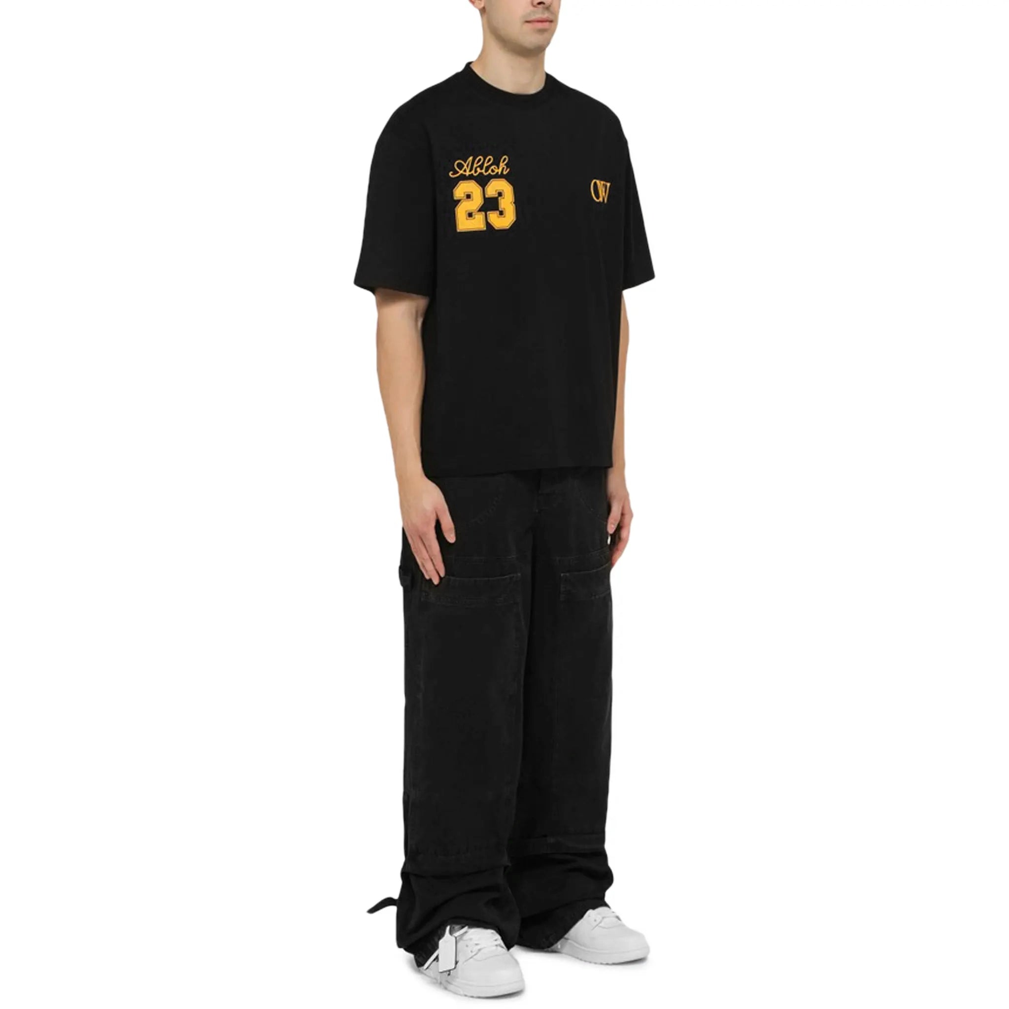 Off White OW 23 Skate Black Graphic T-Shirt - Streetwear Skateboard Fashion for Men | Perfect for Casual Wear, Skate Sessions & Urban Outfits