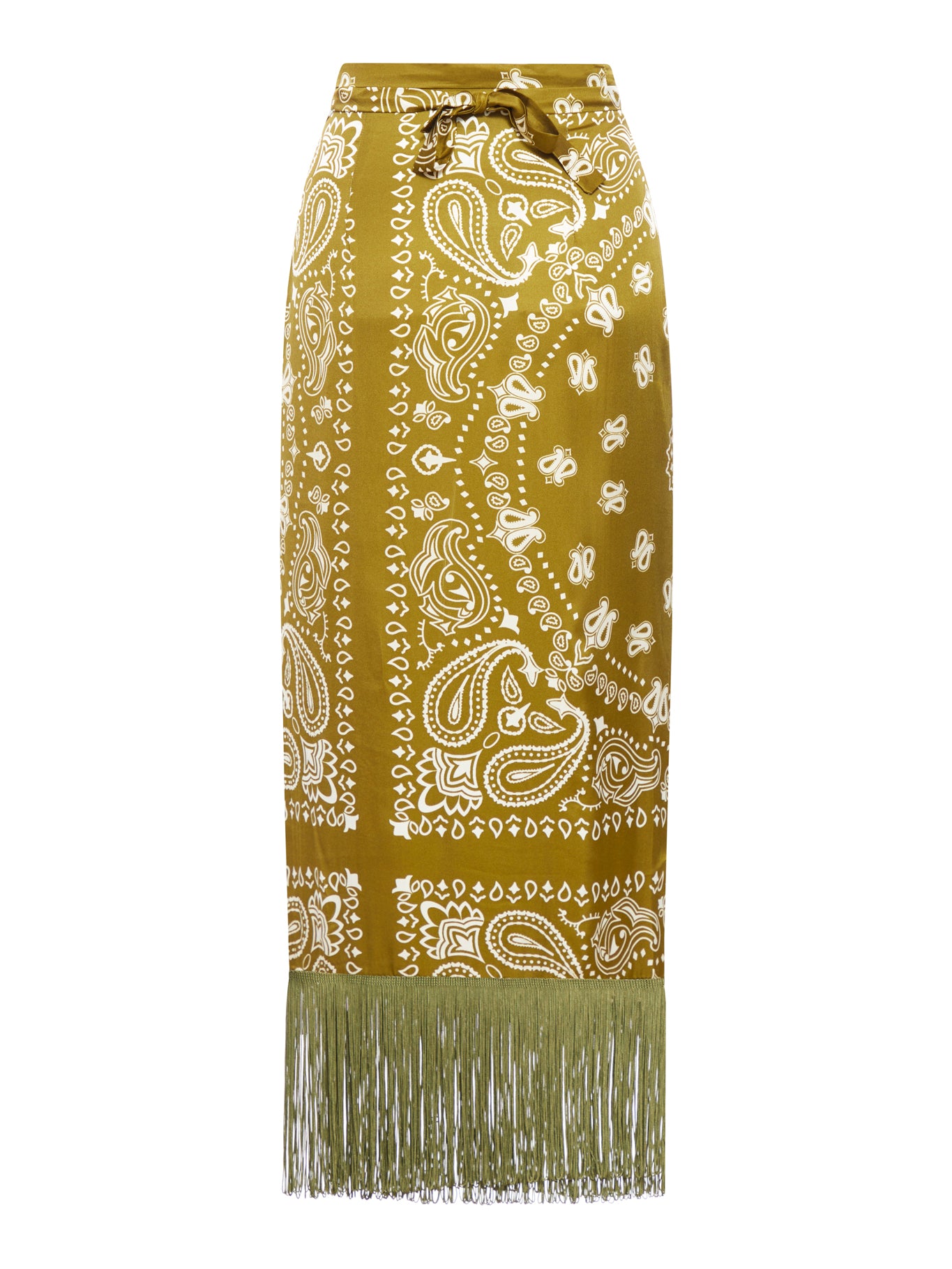 Bohemian Fringed Printed Viscose Wrap Skirt for Women - Flowy Beach Skirt with Ethnic Pattern, Summer Vacation & Festival Outfit
