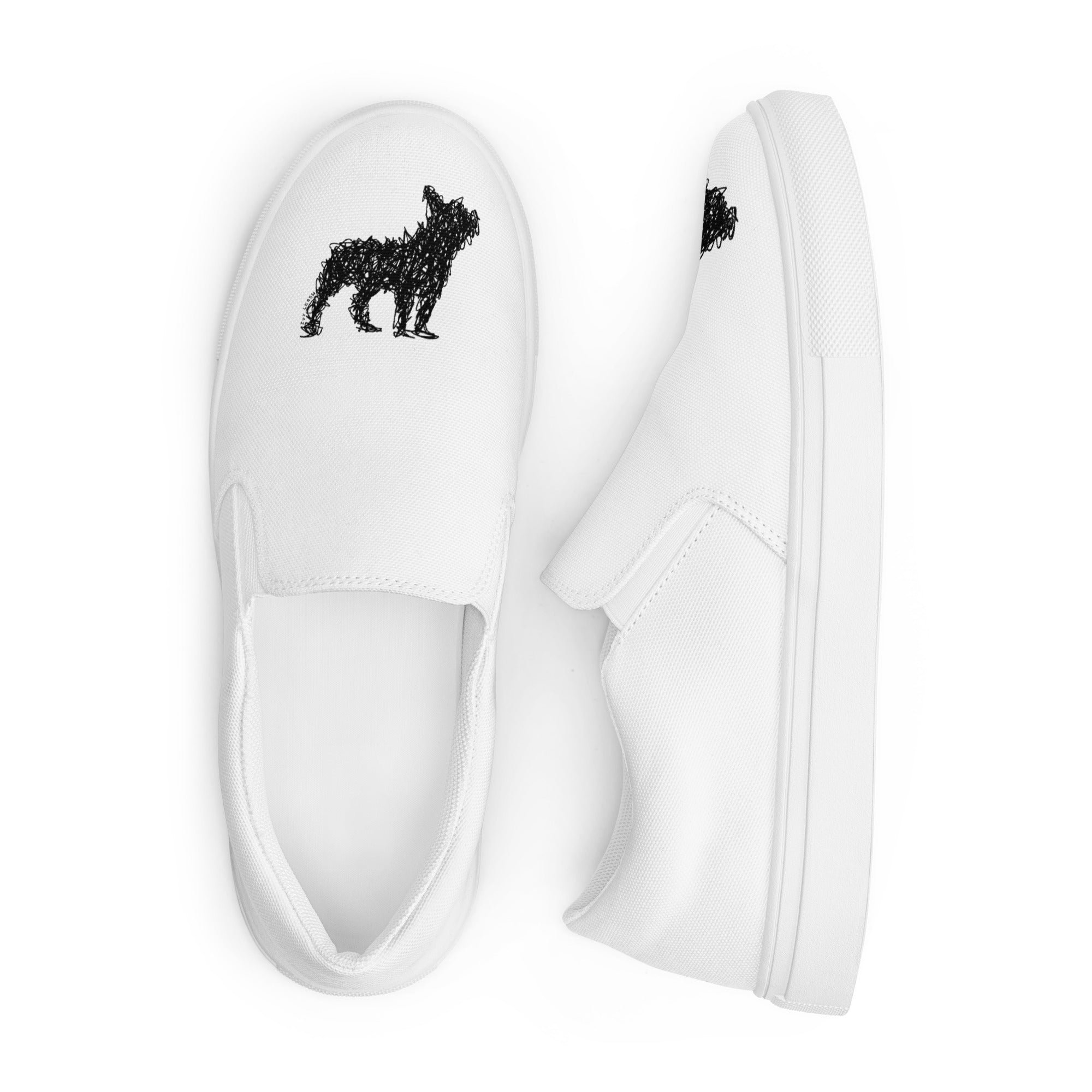 Women's French Bulldog Print Slip-On Canvas Shoes - Comfortable & Stylish Casual Sneakers for Walking, Running, and Everyday Wear