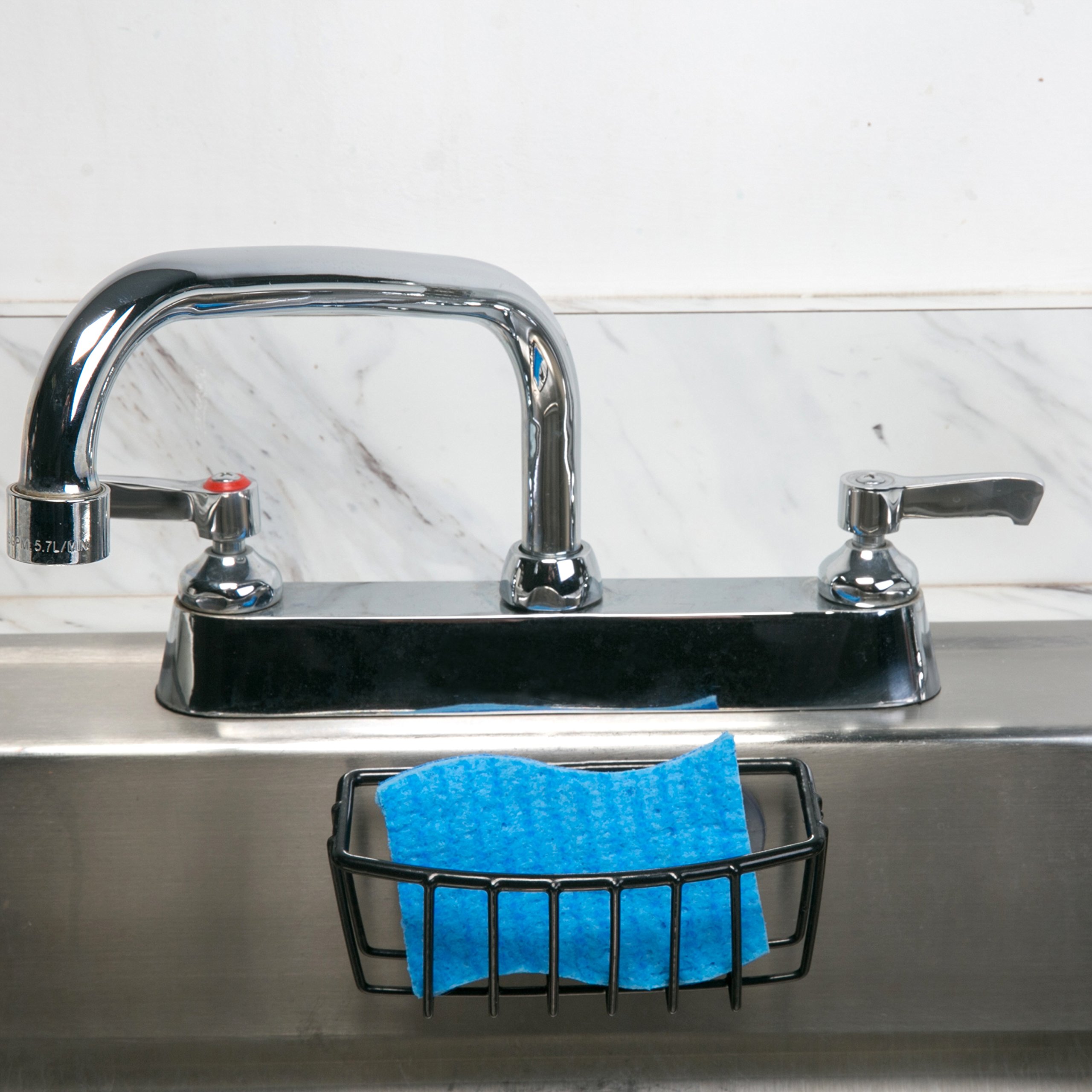 Kitchen Suction Cup Sponge Holder - Rust-Resistant Sink Caddy for Storage & Organization | Perfect for Dishwashing, Countertop & Under Cabinet Use