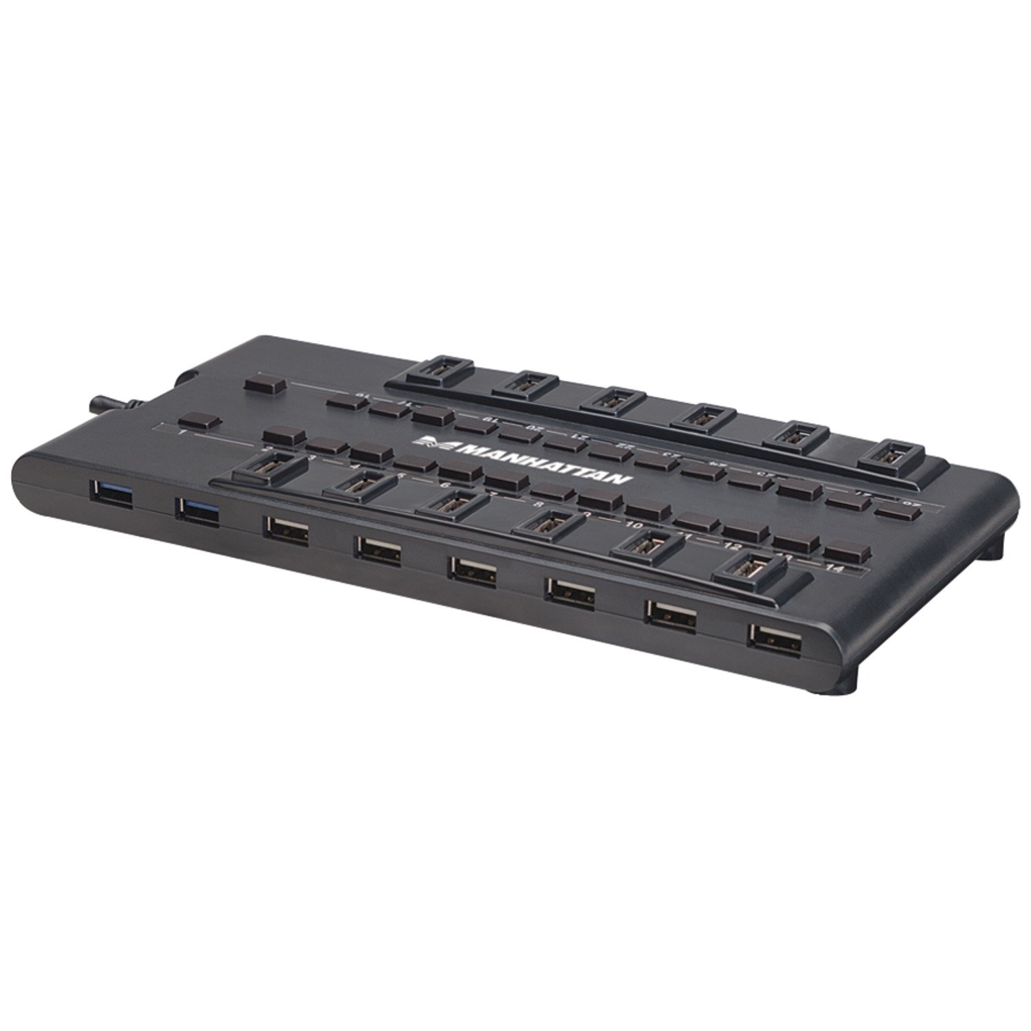 28-Port USB Hub for Multiple Devices - High-Speed Data Transfer & Charging Station - Ideal for Office, Gaming, and Home Use (Model: 161718)