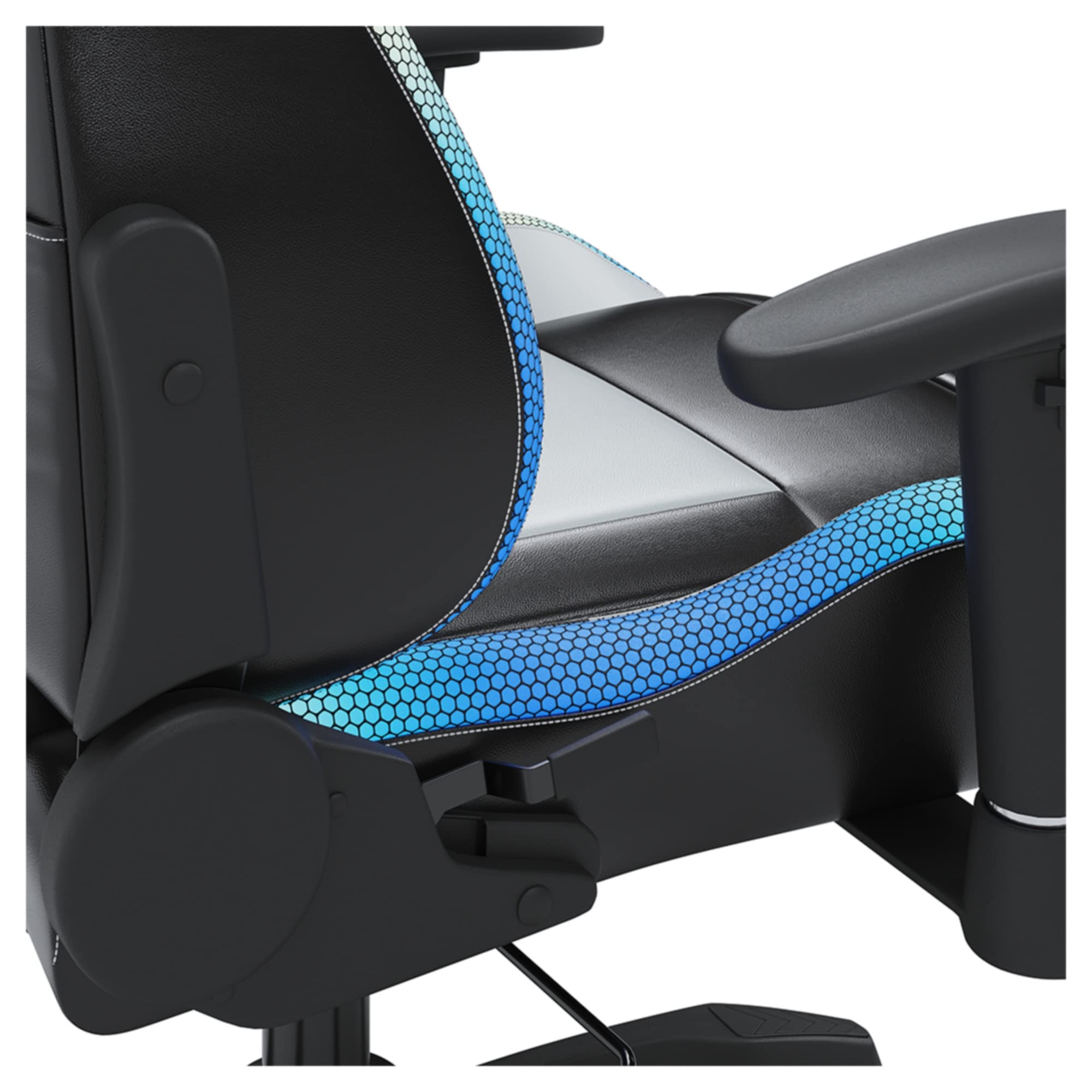 Signature Design by Ashley Lynxtyn Swivel Home Office Gaming Chair with LED Lighting - Ergonomic Computer Desk Chair for Work & Gaming - Black & Gray Modern Executive Chair for Office, Study Room & Game Room