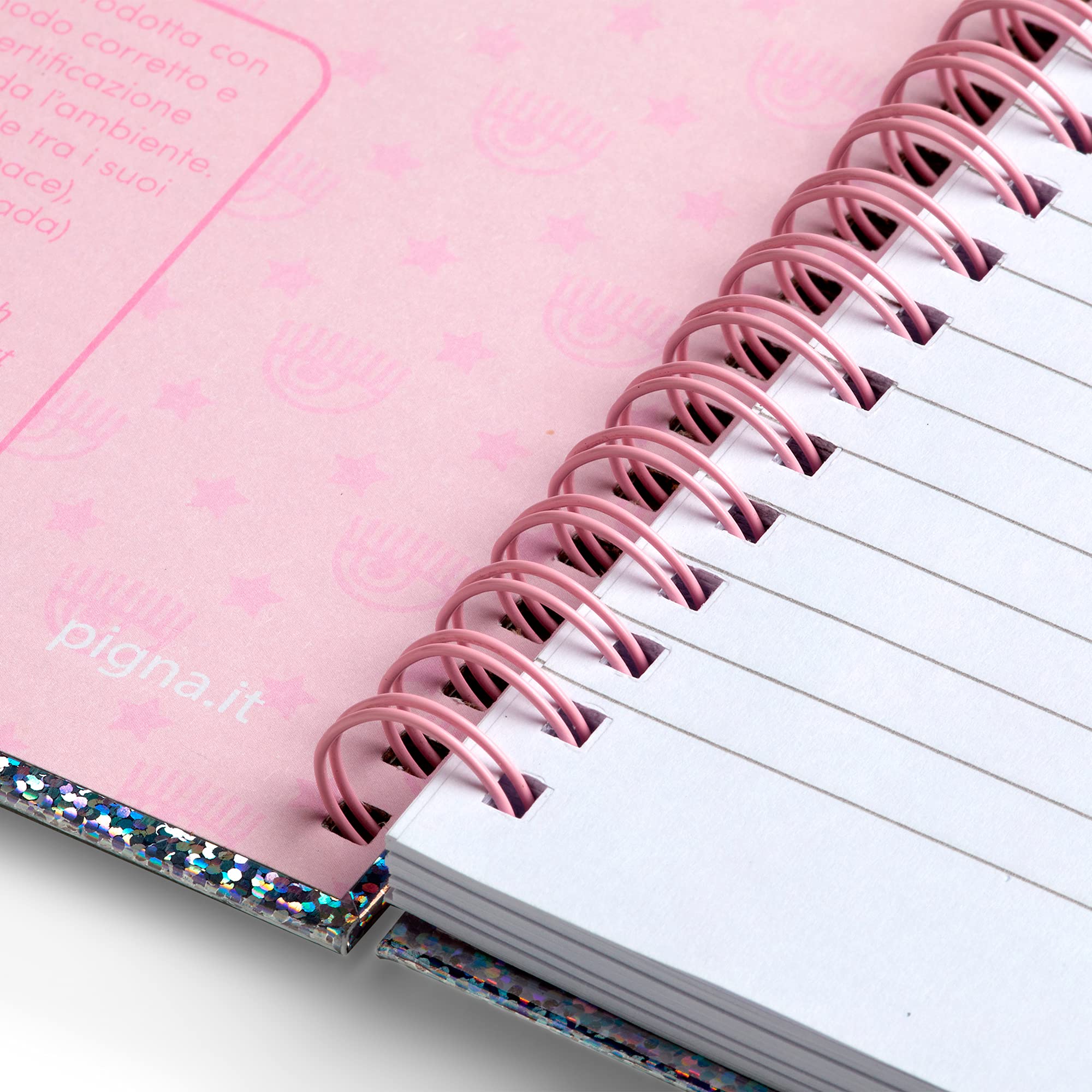 Maxi Spiral Notebooks A4 Size - 5mm Grid Paper, 4-Pack | Chiara Ferragni & Pigna Collaboration | Perfect for School, Office & Creative Journaling