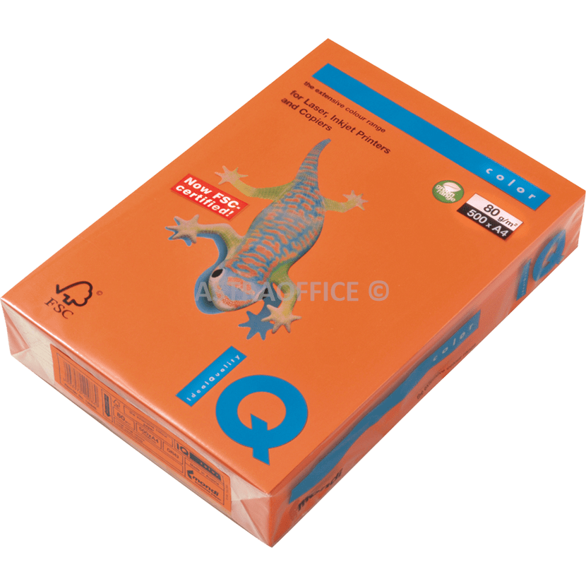 Premium A4 80gsm IQ Intense Color Paper - Bright Orange, 500 Sheets/Pack - Perfect for Office Printing, School Projects & Creative Artwork