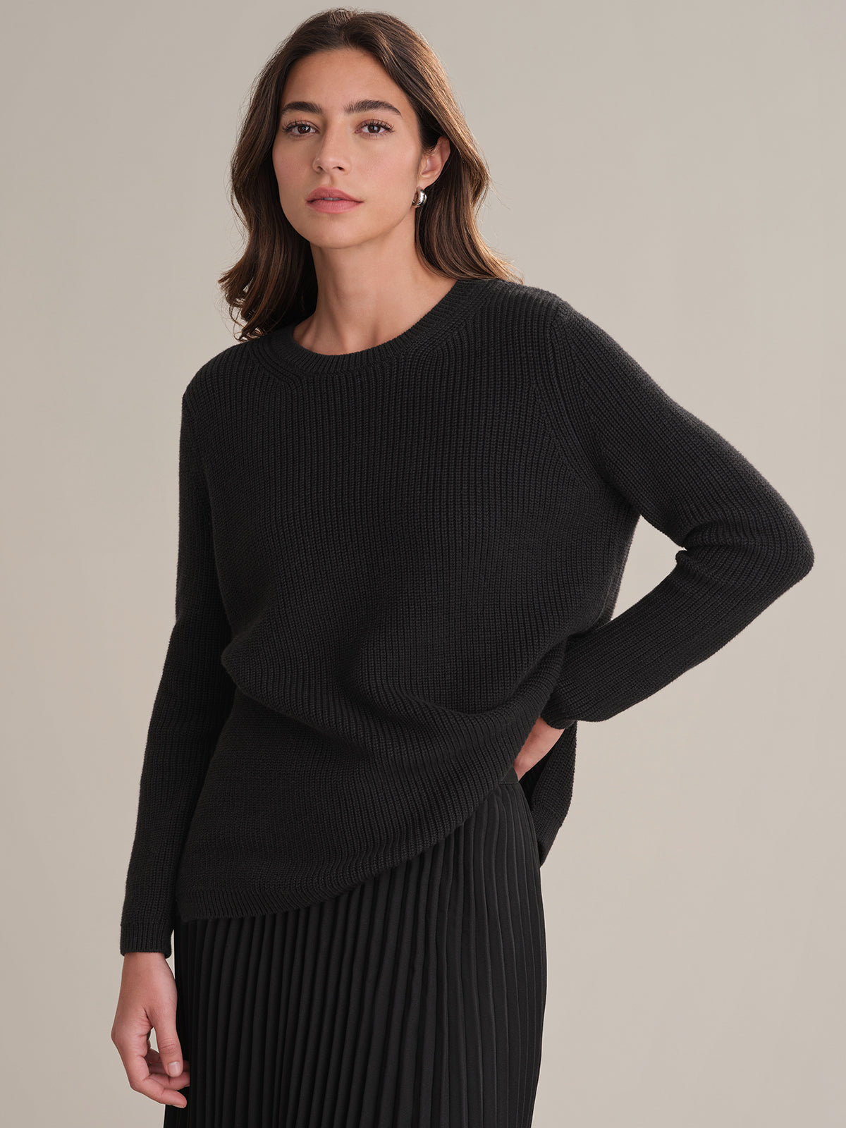 Emma Women's Crewneck Shaker Stitch Cotton Sweater - Soft Casual Knit Pullover for Fall & Winter, Perfect for Office, Dates and Weekend Outings