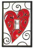 Heart-Shaped Single Switch Plate Cover - Decorative Wall Plate for Home & Office - Perfect for Bedrooms, Living Rooms, and DIY Home Decor