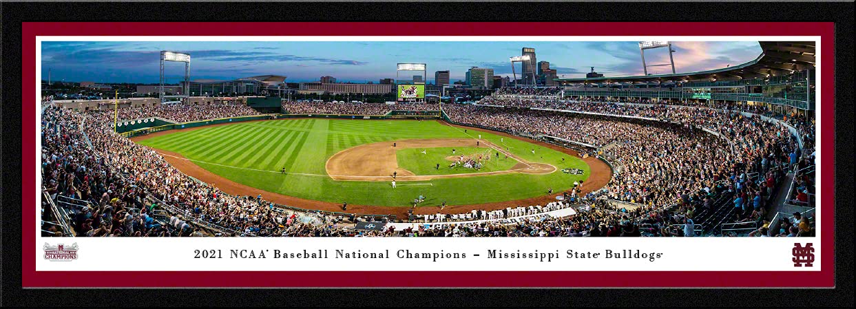 2021 College World Series Champions Mississippi State Bulldogs Panoramic Posters & Framed Pictures - Blakeway Panoramas - Perfect for Sports Memorabilia, Fan Cave Decor & College Dorm Room Wall Art