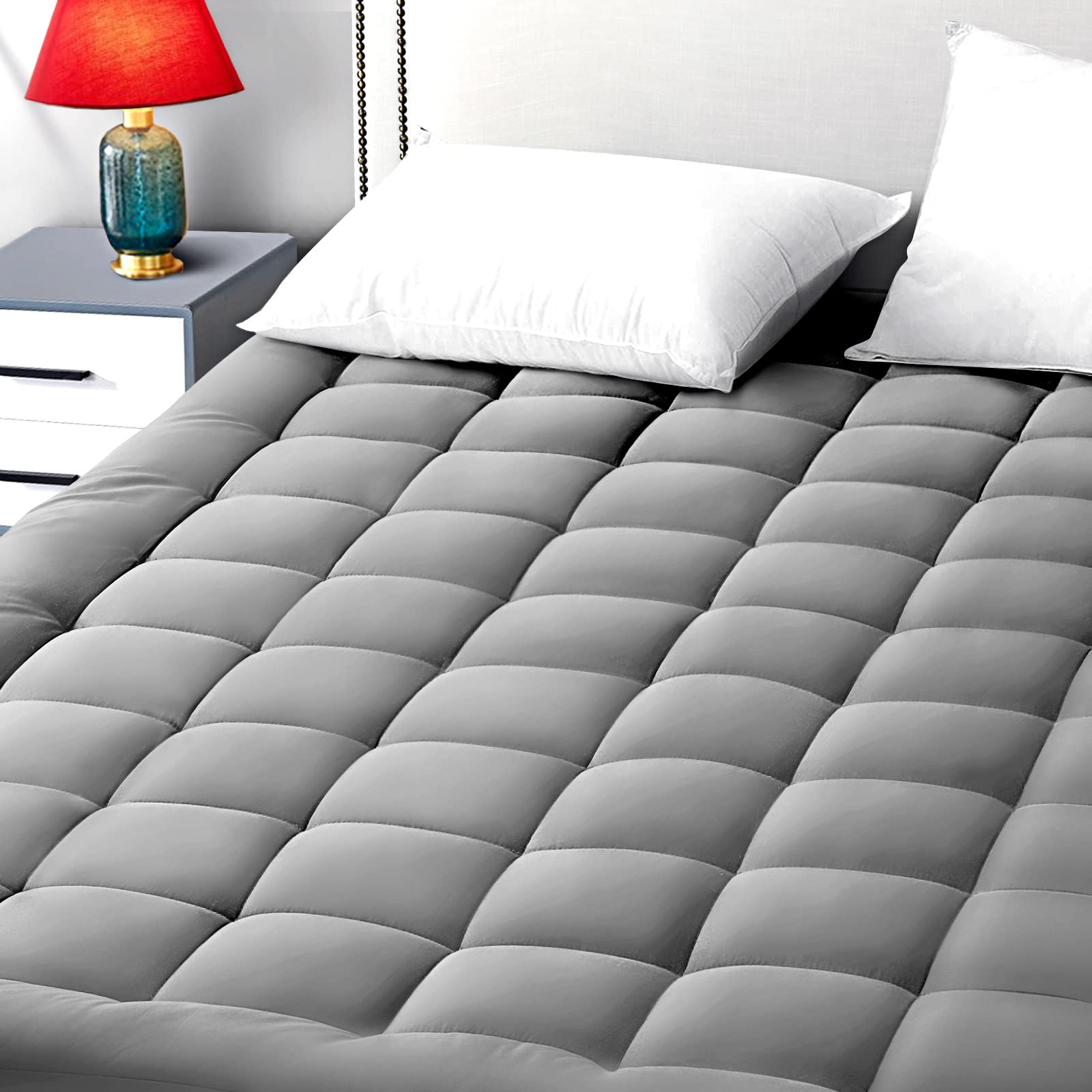 EASELAND Twin XL Cooling Mattress Topper - Quilted Pillow Top Mattress Pad Protector with Deep Pocket (8-21