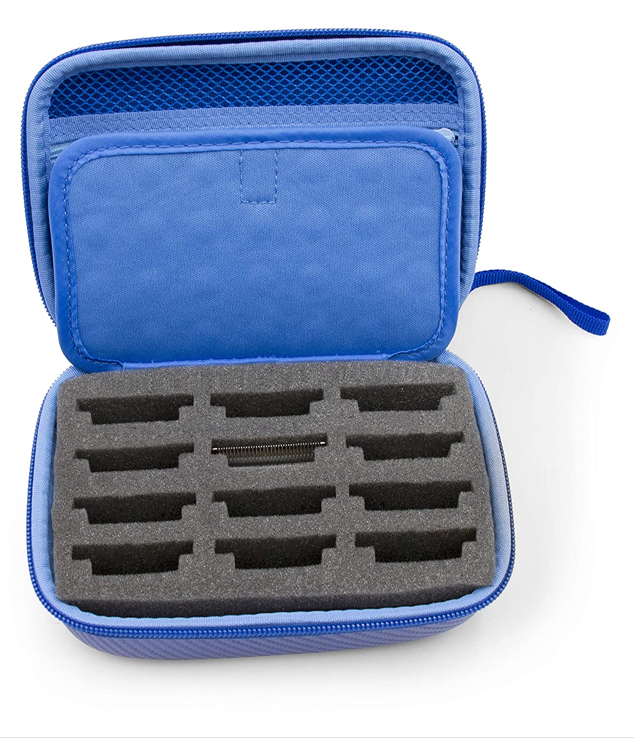 CASEMATIX Hair Clipper Guard & Blade Holder Case - Fits 12 Metal Guards for Andis, Oster, Wahl, Babyliss Detachable Clippers - Professional Organizer for Barbers & Stylists - Perfect for Salon, Home & Travel Use