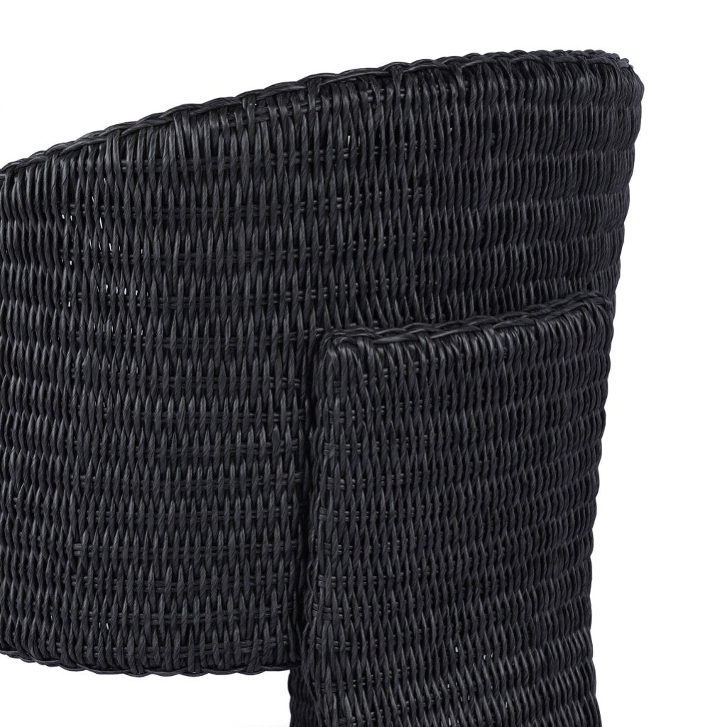 Vintage Coal Outdoor Dining Chair - Weather-Resistant Patio Furniture for Garden, Backyard, and Poolside Relaxation