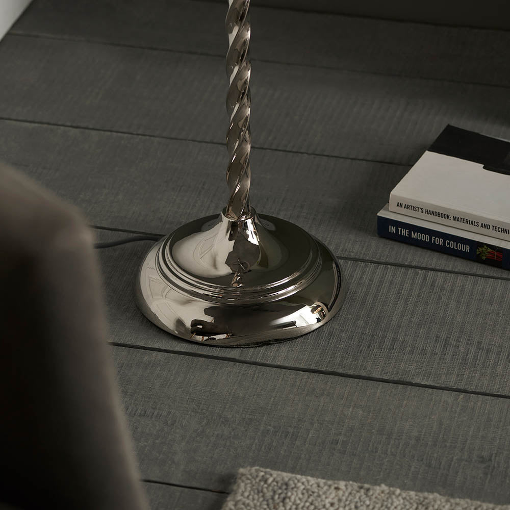 Altair & Chatsworth Floor Lamp - Polished Nickel Finish with E27 Socket - Perfect for Living Room, Bedroom, or Office Lighting