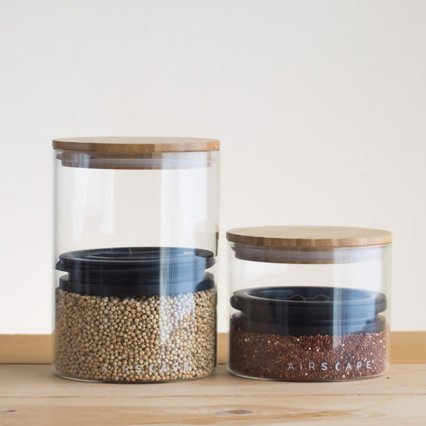 Airscape Glass & Bamboo Food Storage Container with Airtight Lid - Perfect for Kitchen Pantry Organization, Coffee, Tea, Flour & Dry Goods Storage
