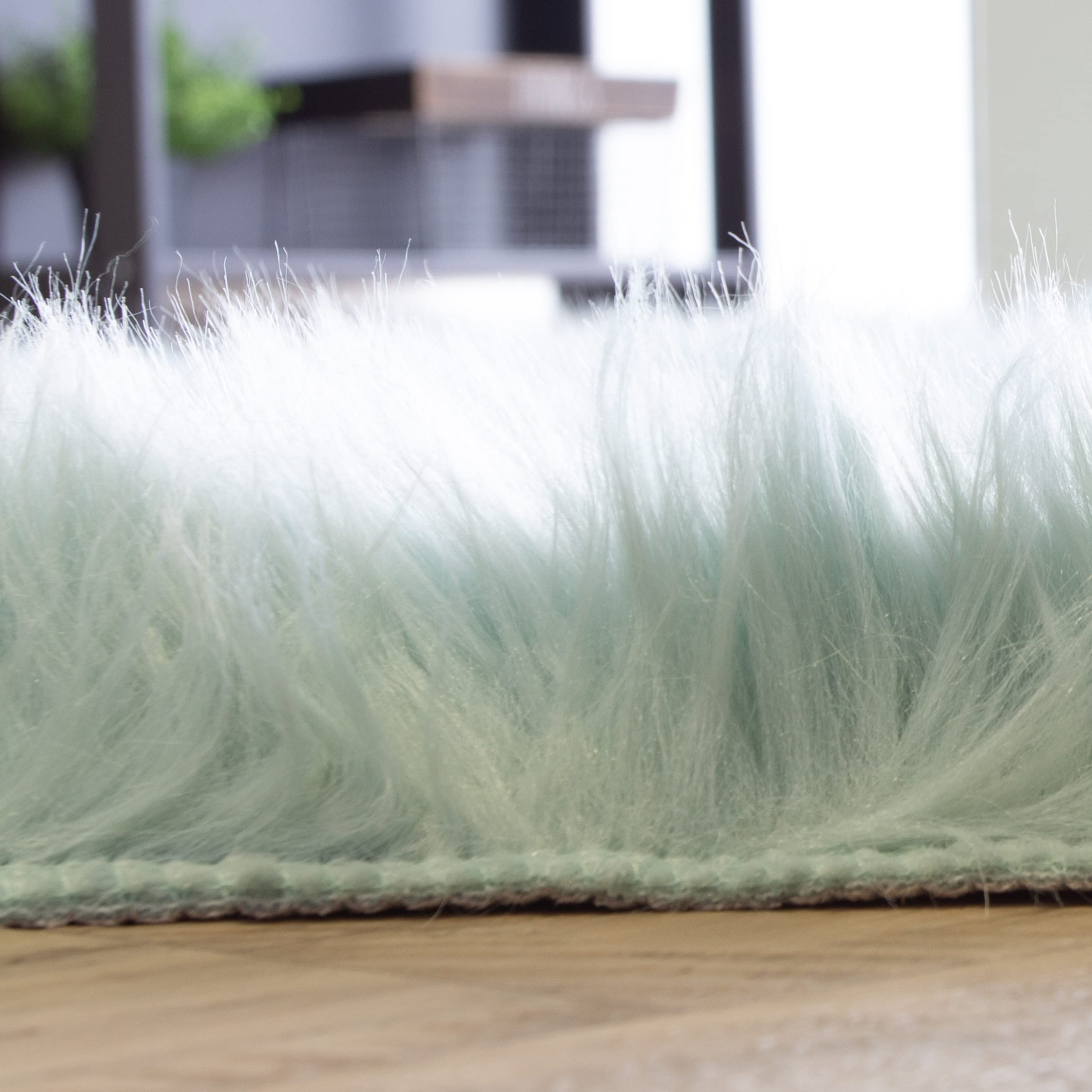 Premium Faux Sheepskin Area Rug - Ultra Soft & Fluffy 2x3 Feet Teal Shag Carpet for Bedroom, Living Room, Nursery | Cozy Home Decor & Floor Mat for Kids Play Area