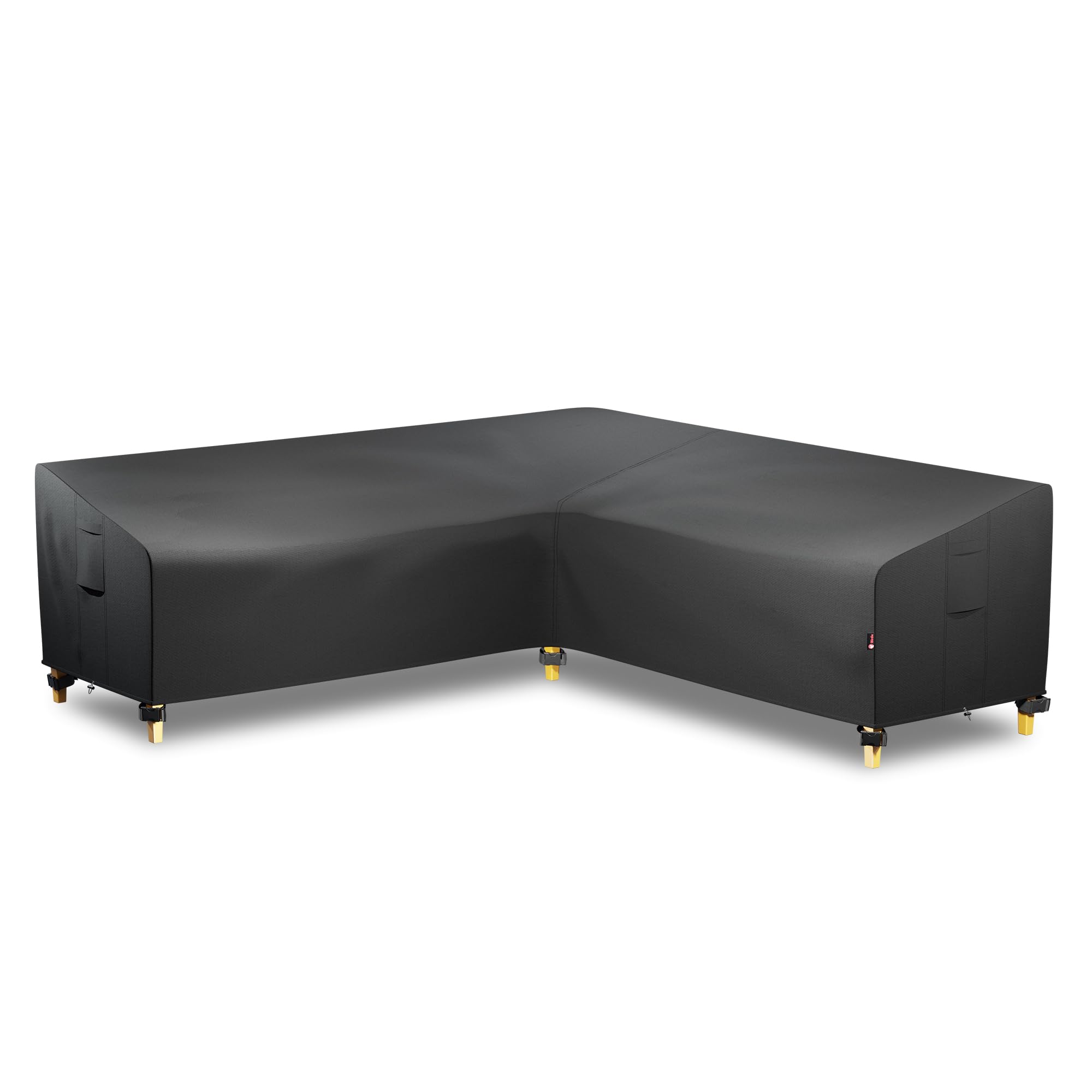 **iBirdie 120 x 120 Inch Waterproof Heavy Duty 600D Outdoor Sectional Cover - Weatherproof L-Shaped Patio Sofa Cover for Garden Furniture - Perfect for Backyard, Deck, and Poolside Protection**