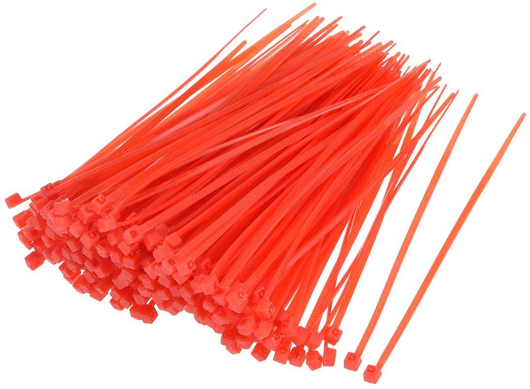 MroMax 40-Pack 10-Inch Heavy Duty Nylon Cable Ties (250mm x 3.6mm) - Self-Locking Wire Organizers for Home, Office & Industrial Use - Secure Cords, Wires & Cables - Bright Red (40 Count)