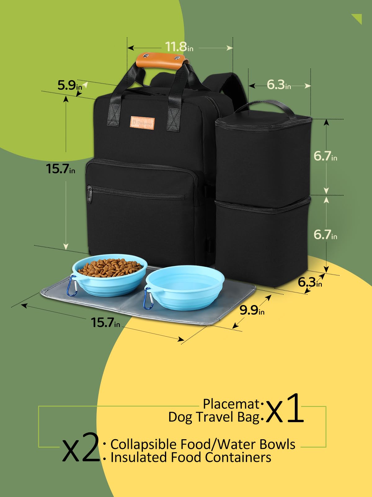 Airline Approved Dog Travel Backpack - 25L Multi-Function Pet Carrier with Storage Pockets, 2 Food Containers & Foldable Bowls - Perfect for Weekend Trips & Outdoor Adventures