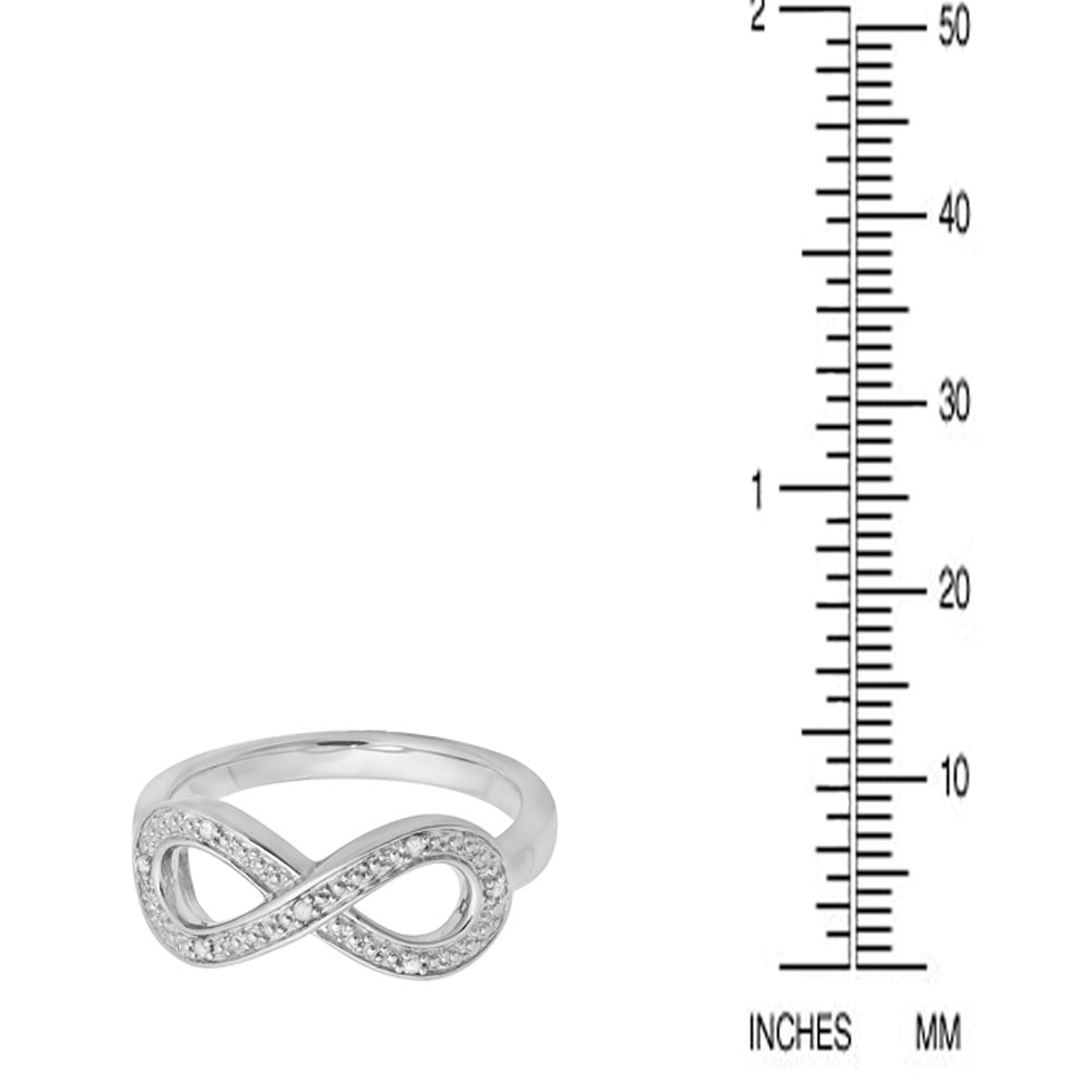 Dazzlingrock 0.03 Carat Round White Diamond Infinity Love Promise Ring for Women, Sterling Silver Wedding Band - Perfect for Engagement, Anniversary & Romantic Gifts